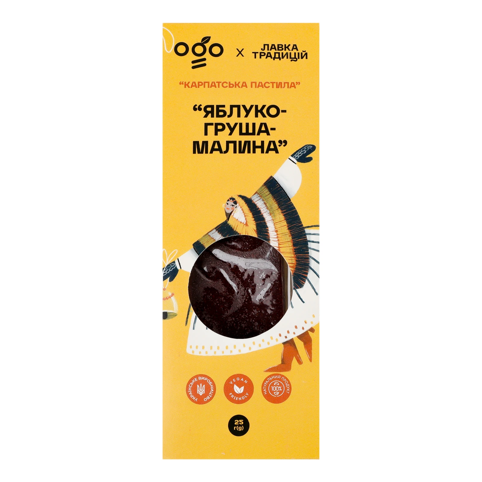 Пастила Ogo Карпатська Яблуко-груша-малина 25г Фото №:1