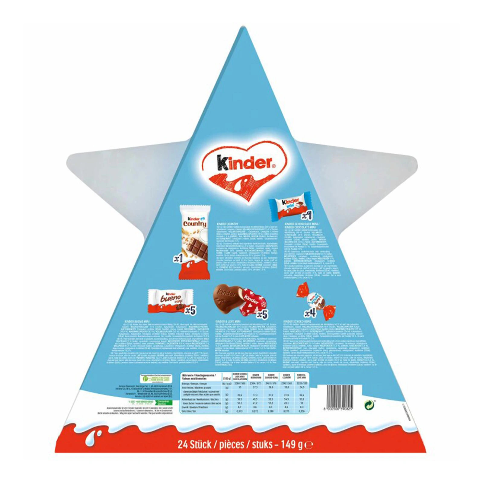 Набір кондит. виробив Kinder 149г зірка Адвент календар Фото №:2