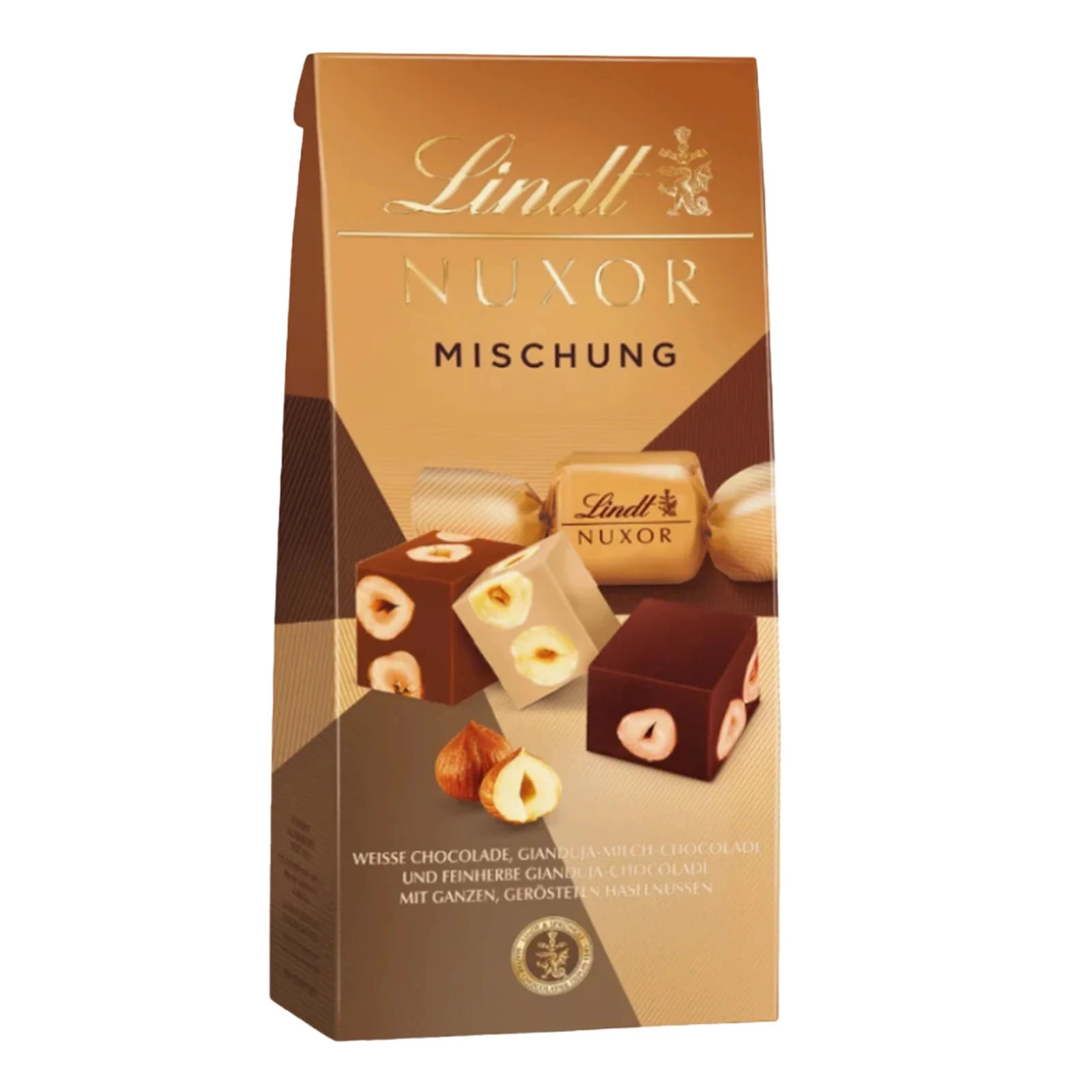 Шоколад Lindt 103г Nuxor асорті з фундуком