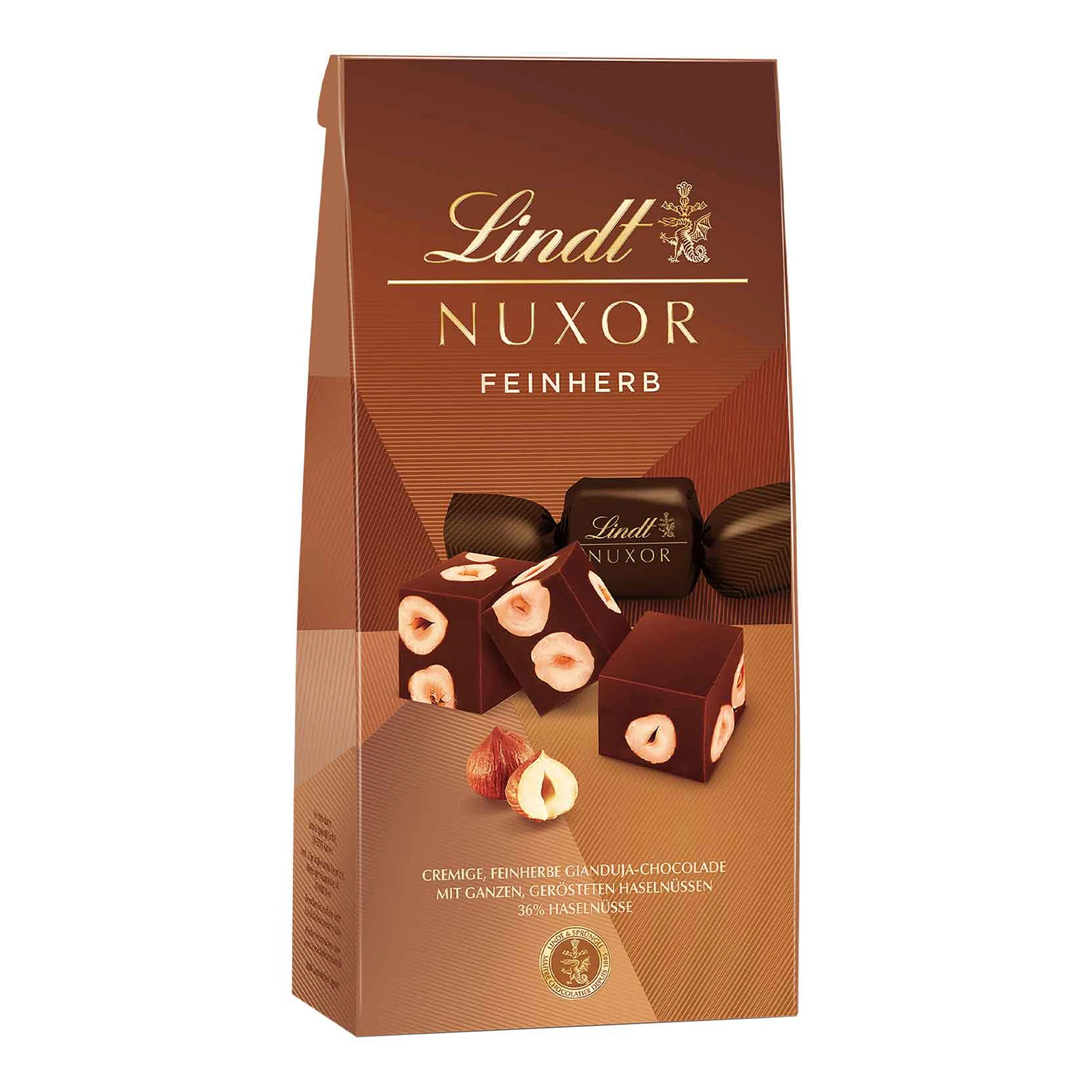 Шоколад Lindt 103г Nuxor чорний з фундуком