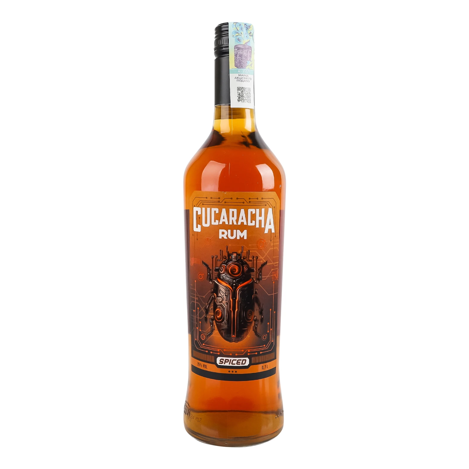 Напій алкогольний Cucaracha Rum Spiced Голд на основі рому 35% 0.7л Фото навігації №:1