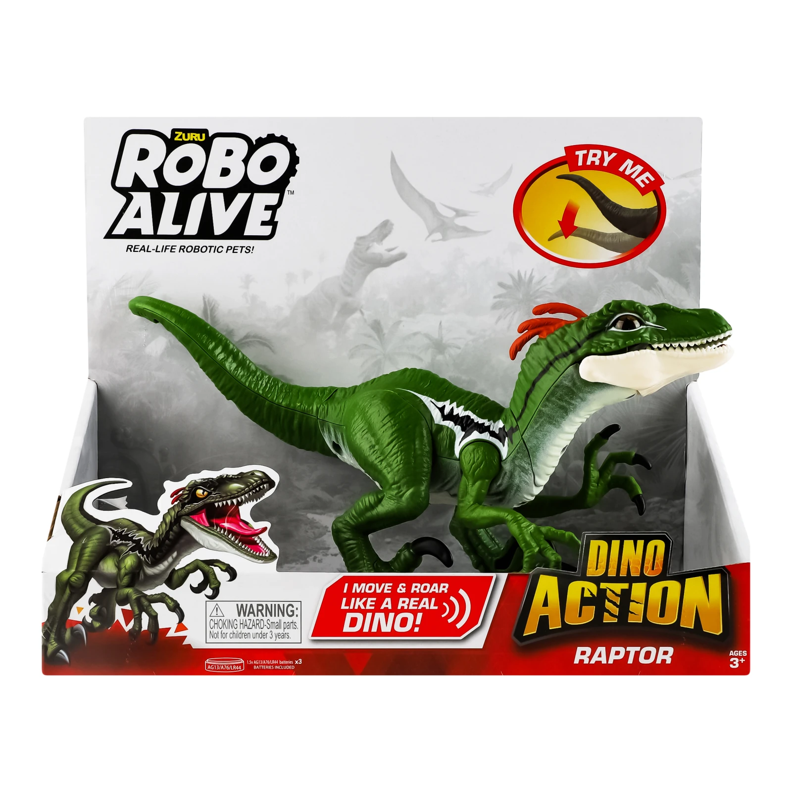 Іграшка Robo Alive Dino Action Raptor №7172 інтерактивна для дітей від 3-х років 1шт Фото №:1