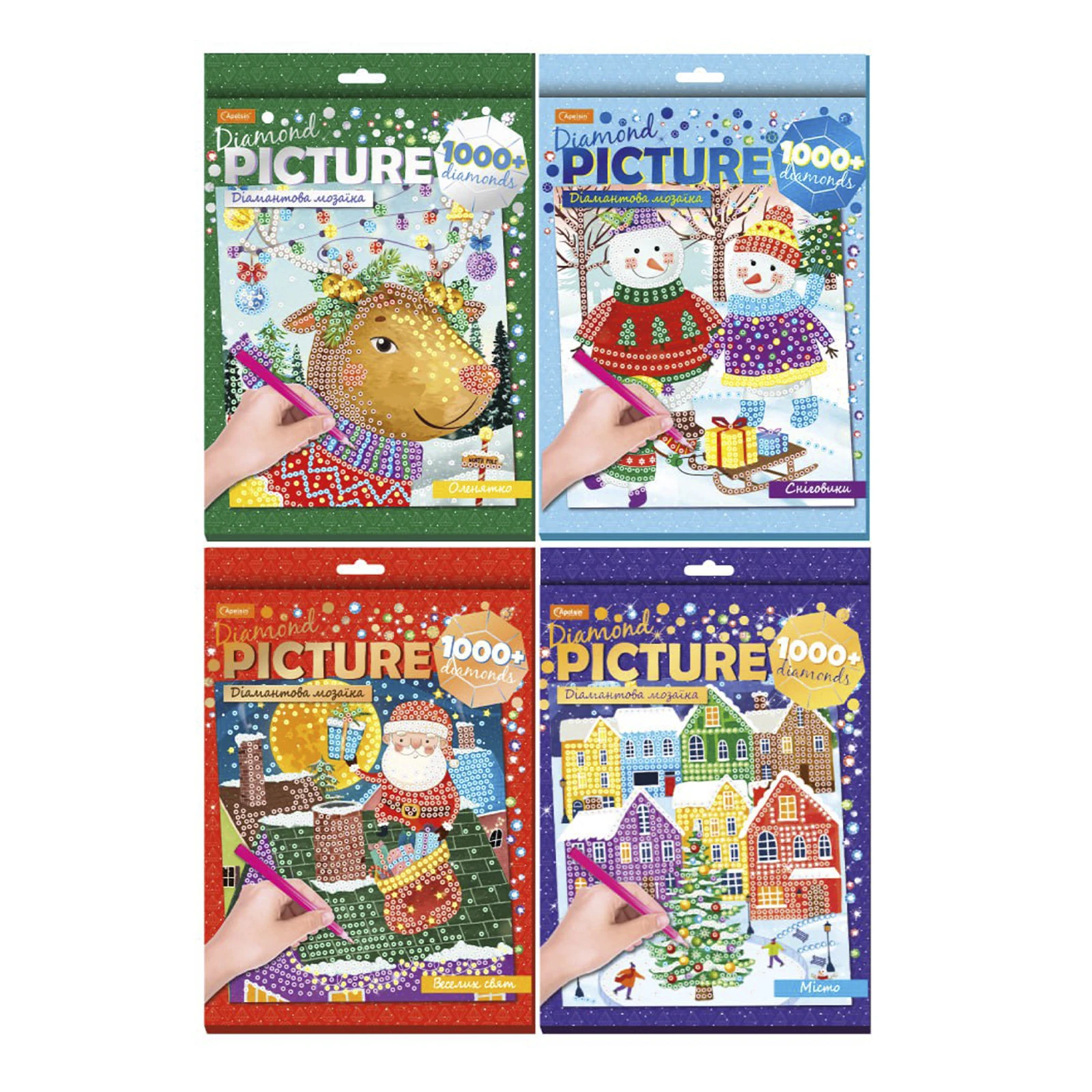 Набір для творчості Apelsin Creative Діамантова мозаїка Зимова серія Фото №:1