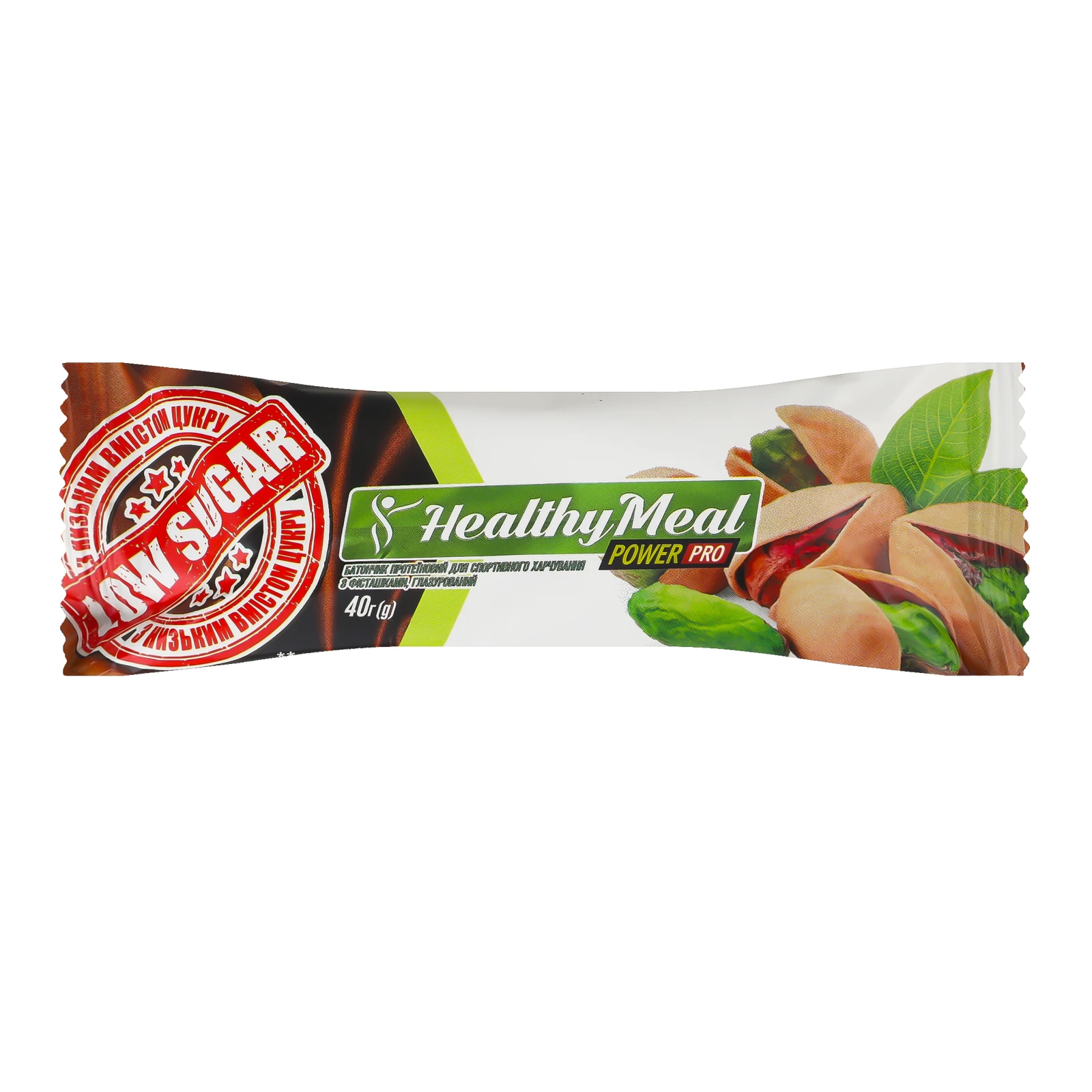 Батончик Healthy Meal протеїновий з фісташками 40г Фото №:1