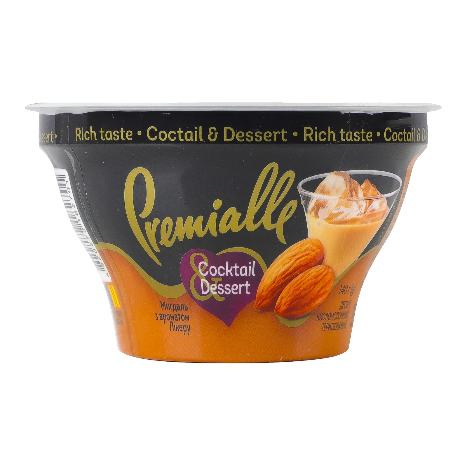Десерт Premialle Сocktail&Dessert кисломолочний Мигдаль з ароматом лікеру 9.9% 140г Фото №:1