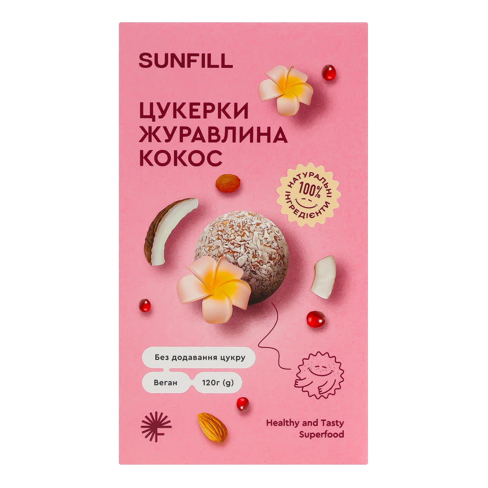 Цукерки SunFill Журавлина-кокос 120г Фото №:1