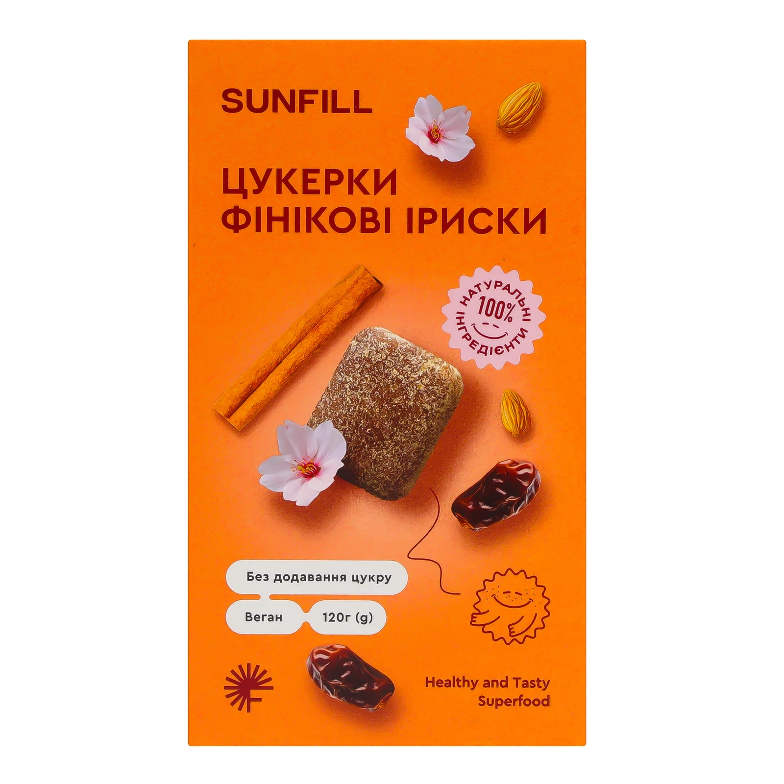 Цукерки SunFill Фінікові іриски 120г Фото навігації №:1
