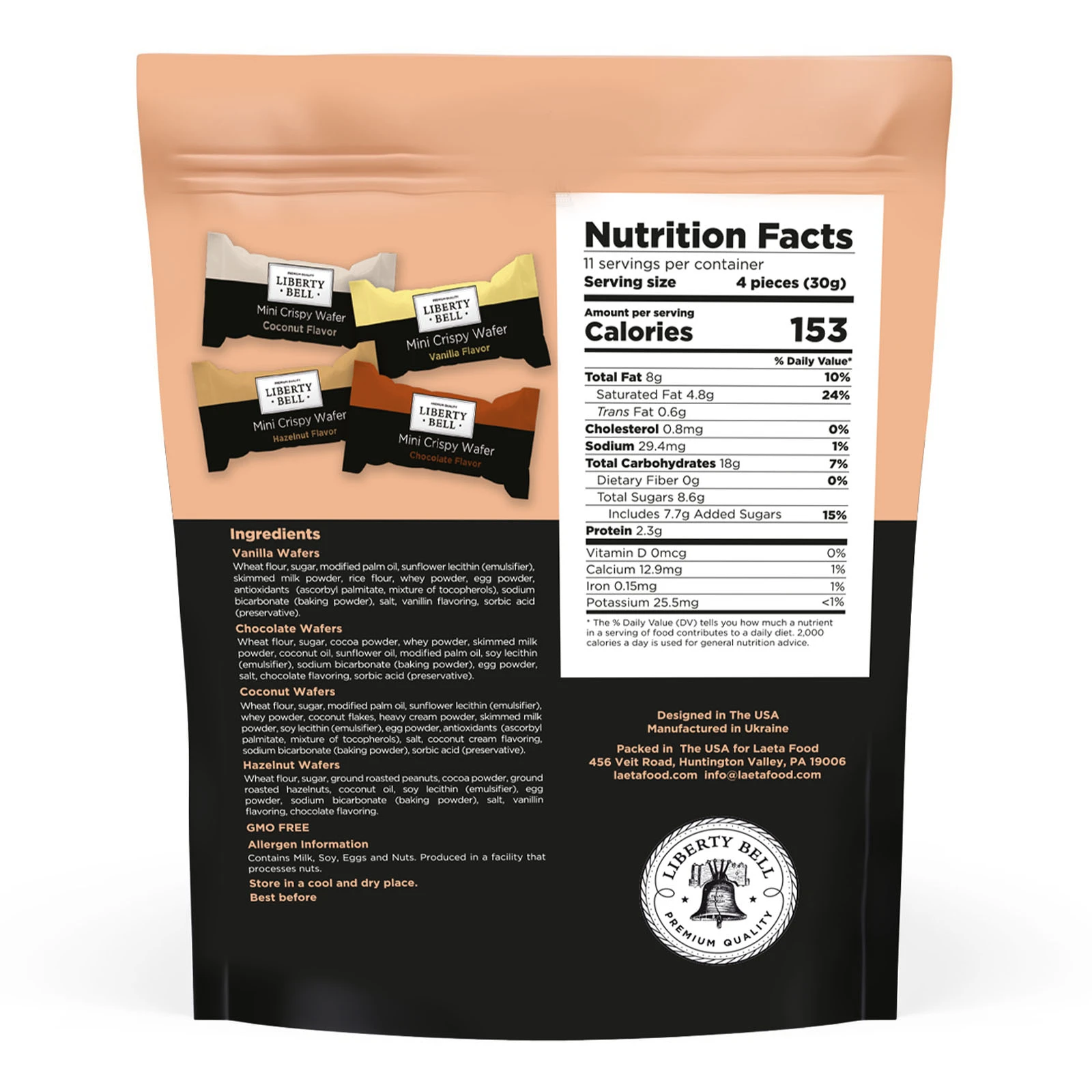 Вафлі Liberty Bell Mini crispy асорті 454г Фото №:2