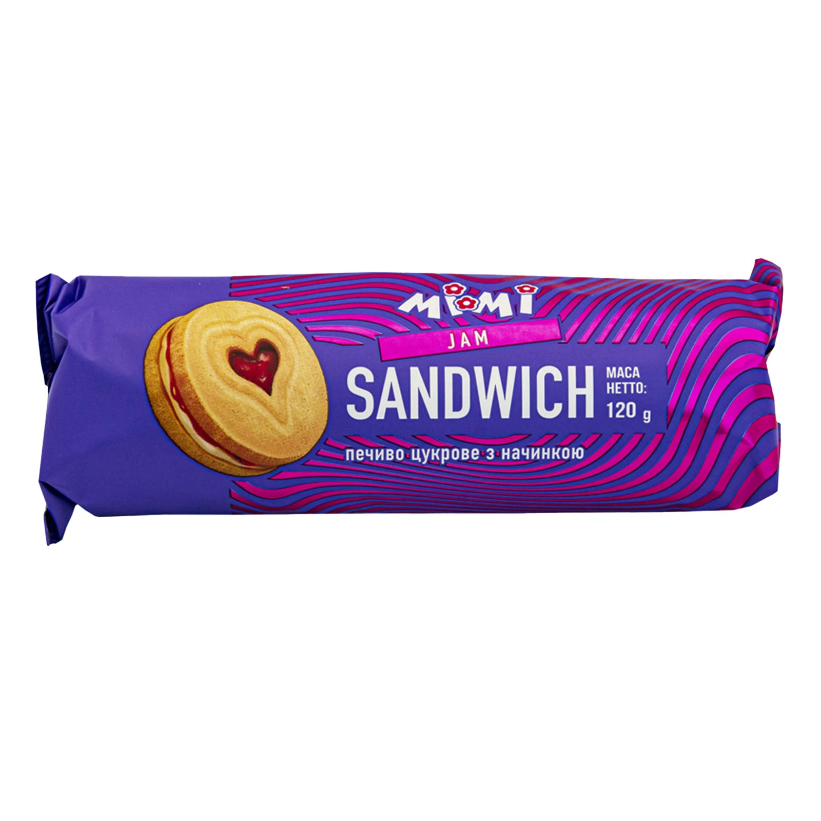 Печиво MiMi цукрове Jam Sandwich 120г Фото №:1