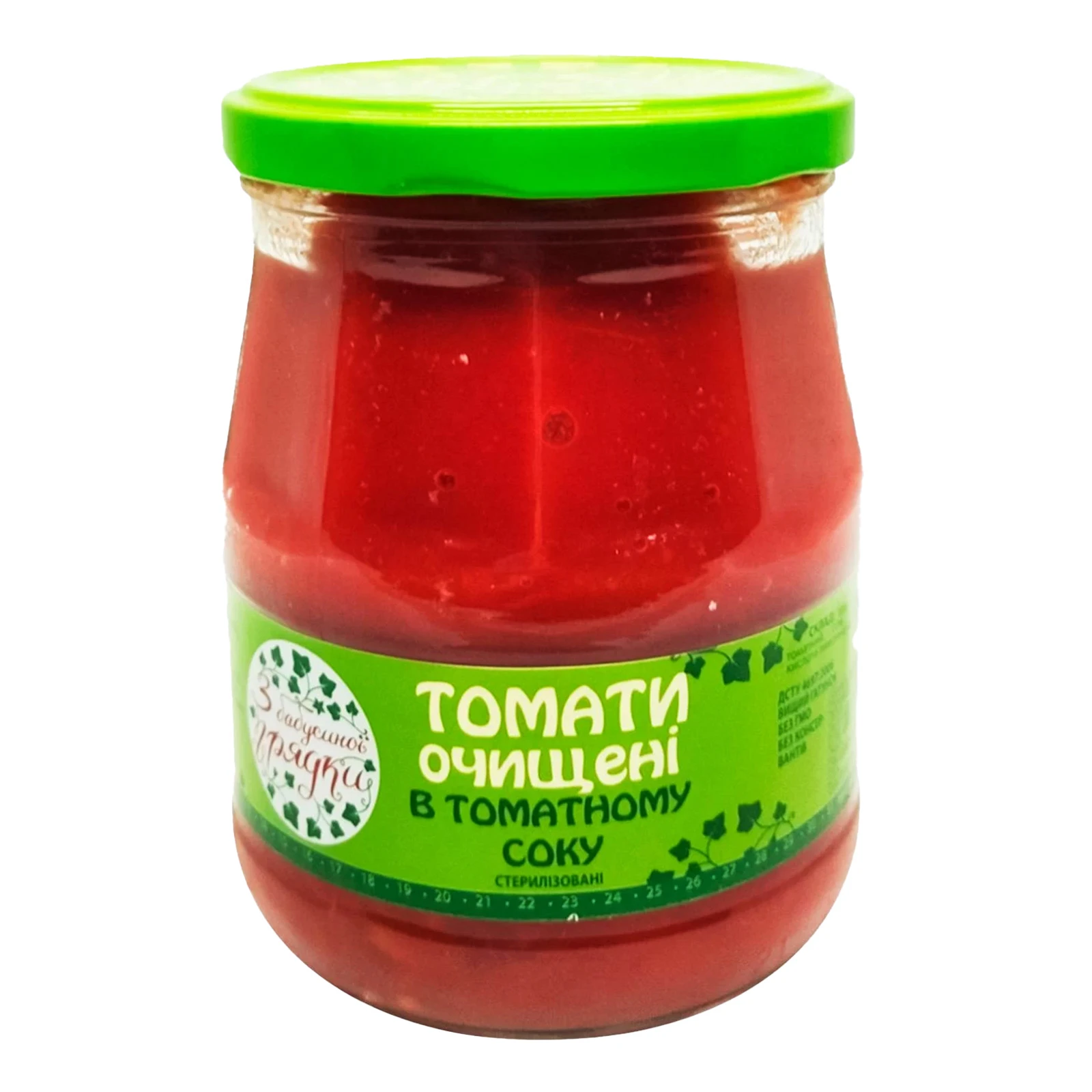 Томати З бабусиної грядки очищені в томатному соку стерилізовані 500г Фото №:1