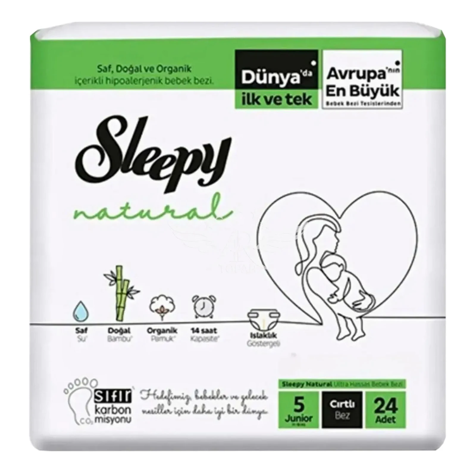 Підгузки Sleepy Natural дитячі Junior-5 11-18кг 24шт