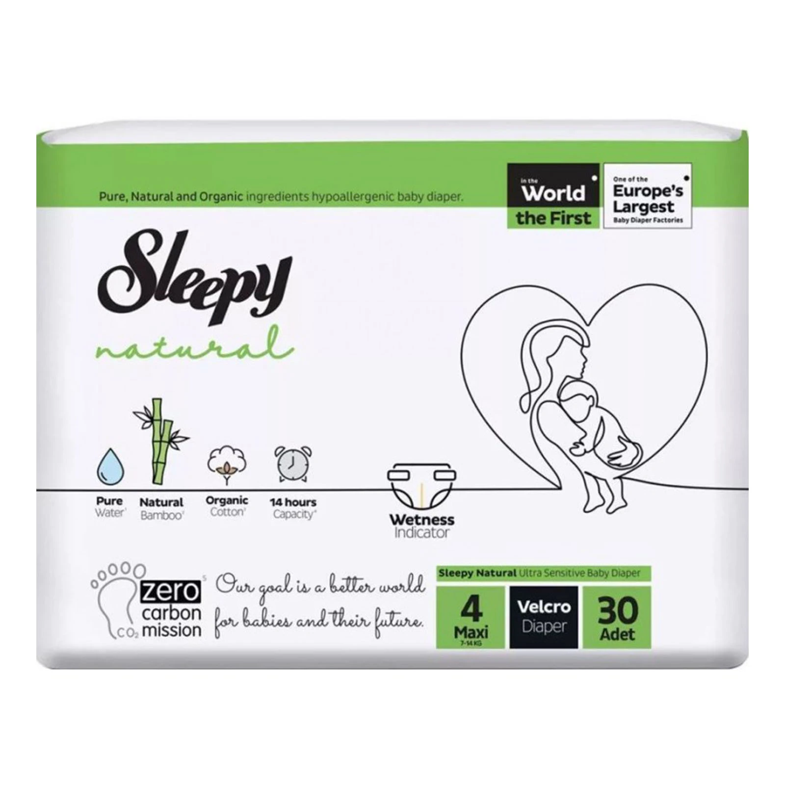 Підгузки Sleepy Natural дитячі Maxi-4 7-14кг 30шт