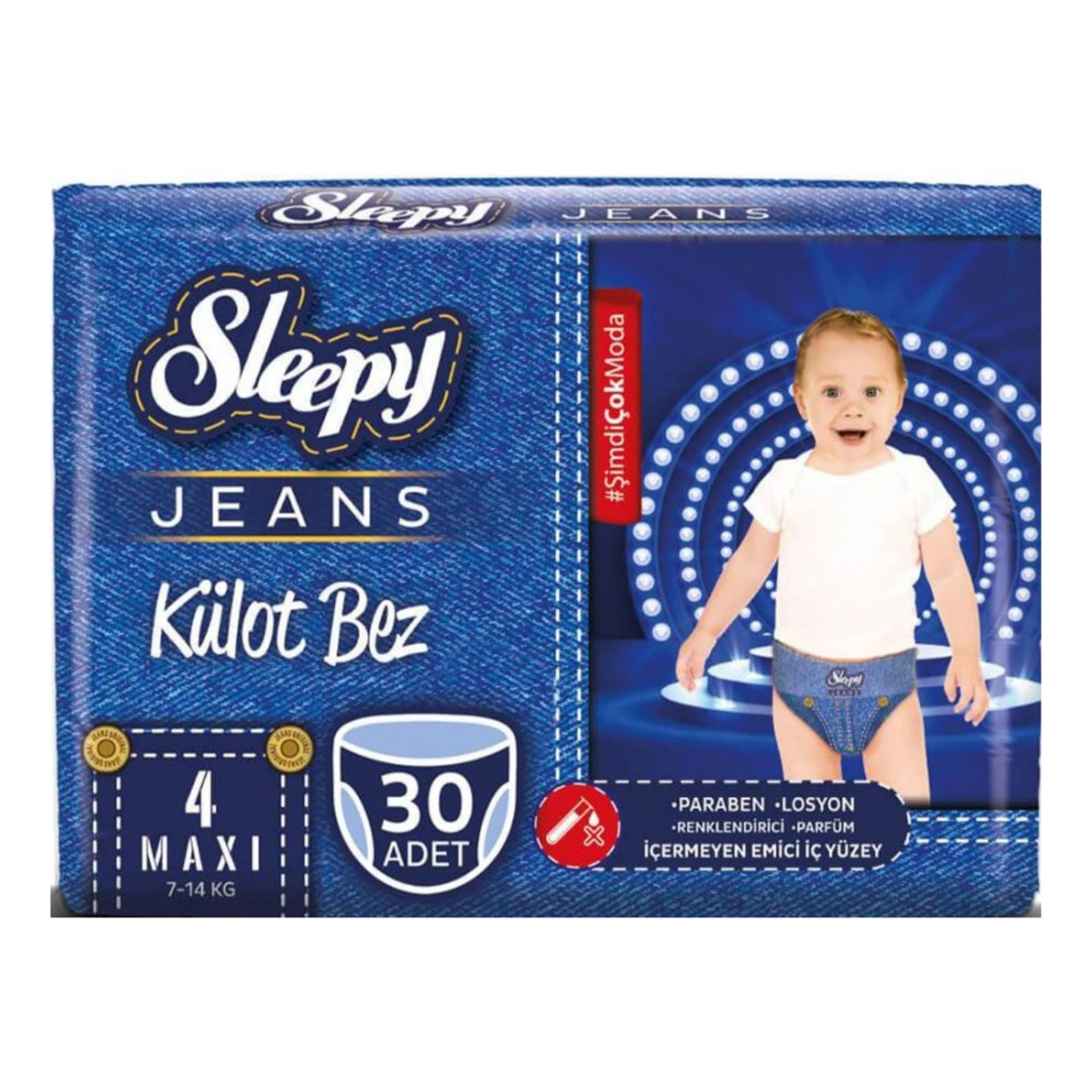 Підгузки-трусики Sleepy Jeans дитячі Maxi-4 7-14кг 30шт Фото навігації №:1