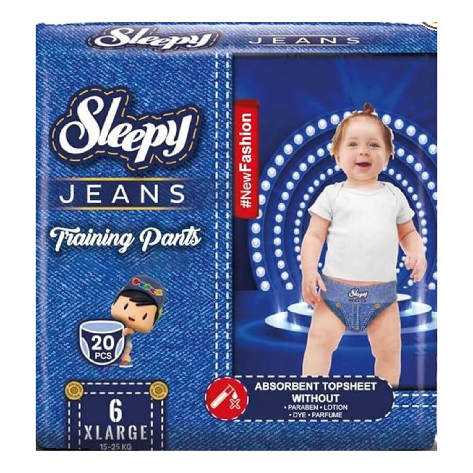 Підгузки-трусики Sleepy Jeans дитячі XLarge-6 15-25кг 20шт Фото №:1