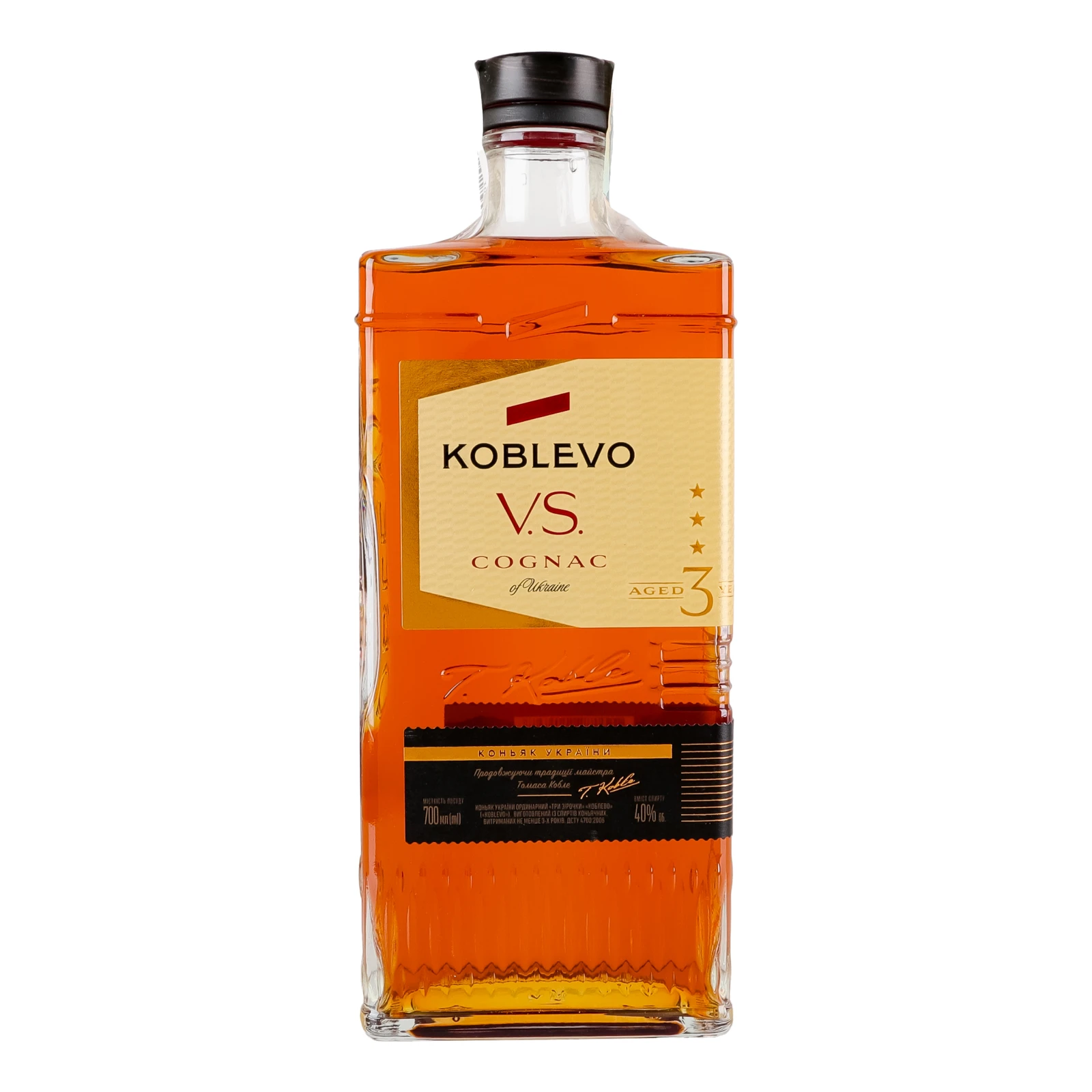 Коньяк Koblevo V.S. 3 зірки ординарний 40% 0.7л