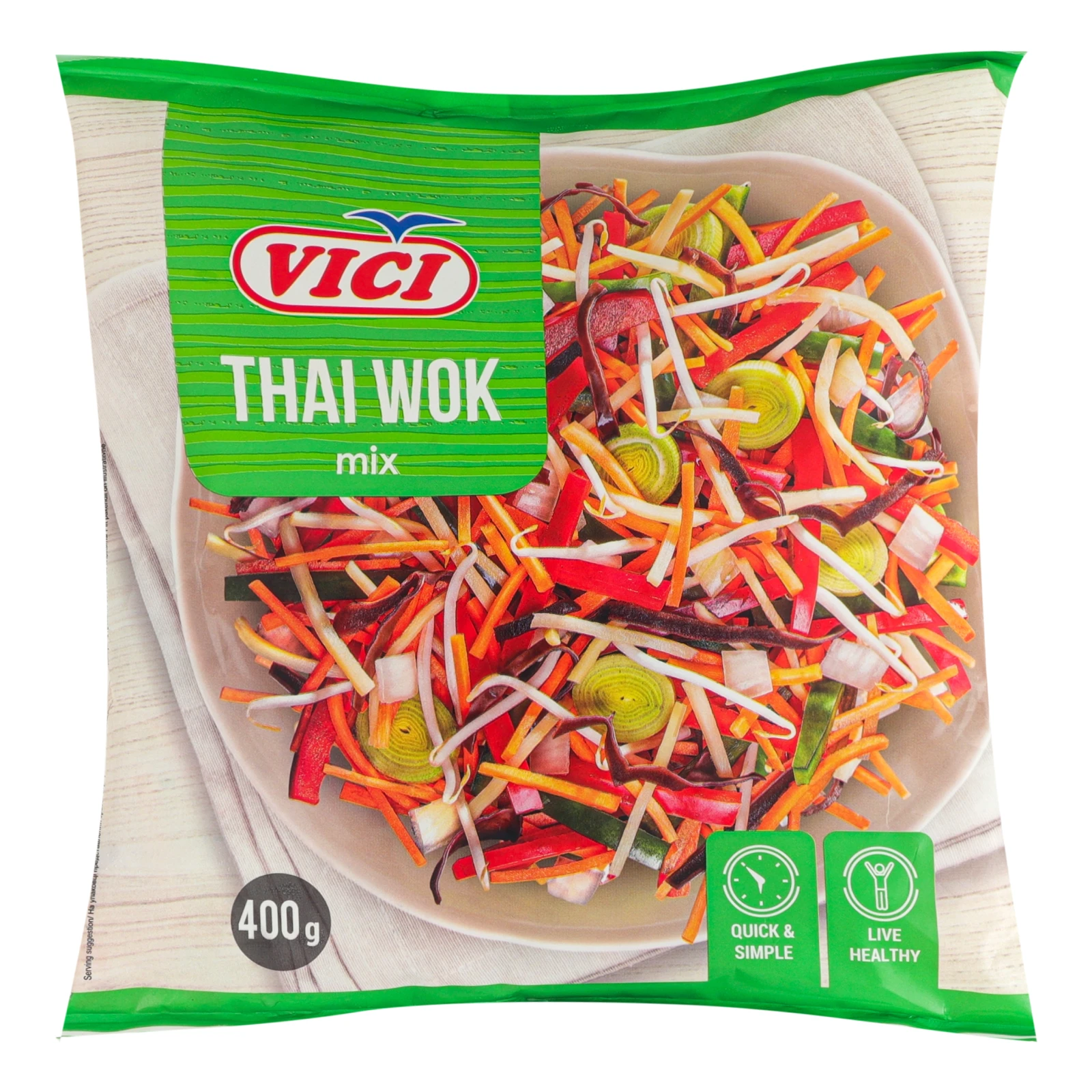 Овочі Vici Thai wok mix швидкозаморожені 400г Фото навігації №:1
