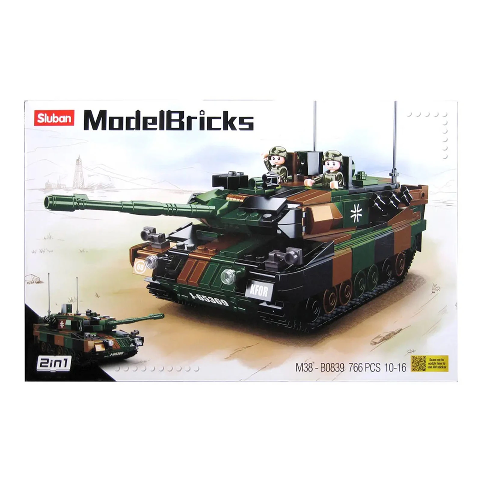 Конструктор Sluban Model Bricks Танк Леопард 2А5 766дет. M38-B0839 Фото №:1