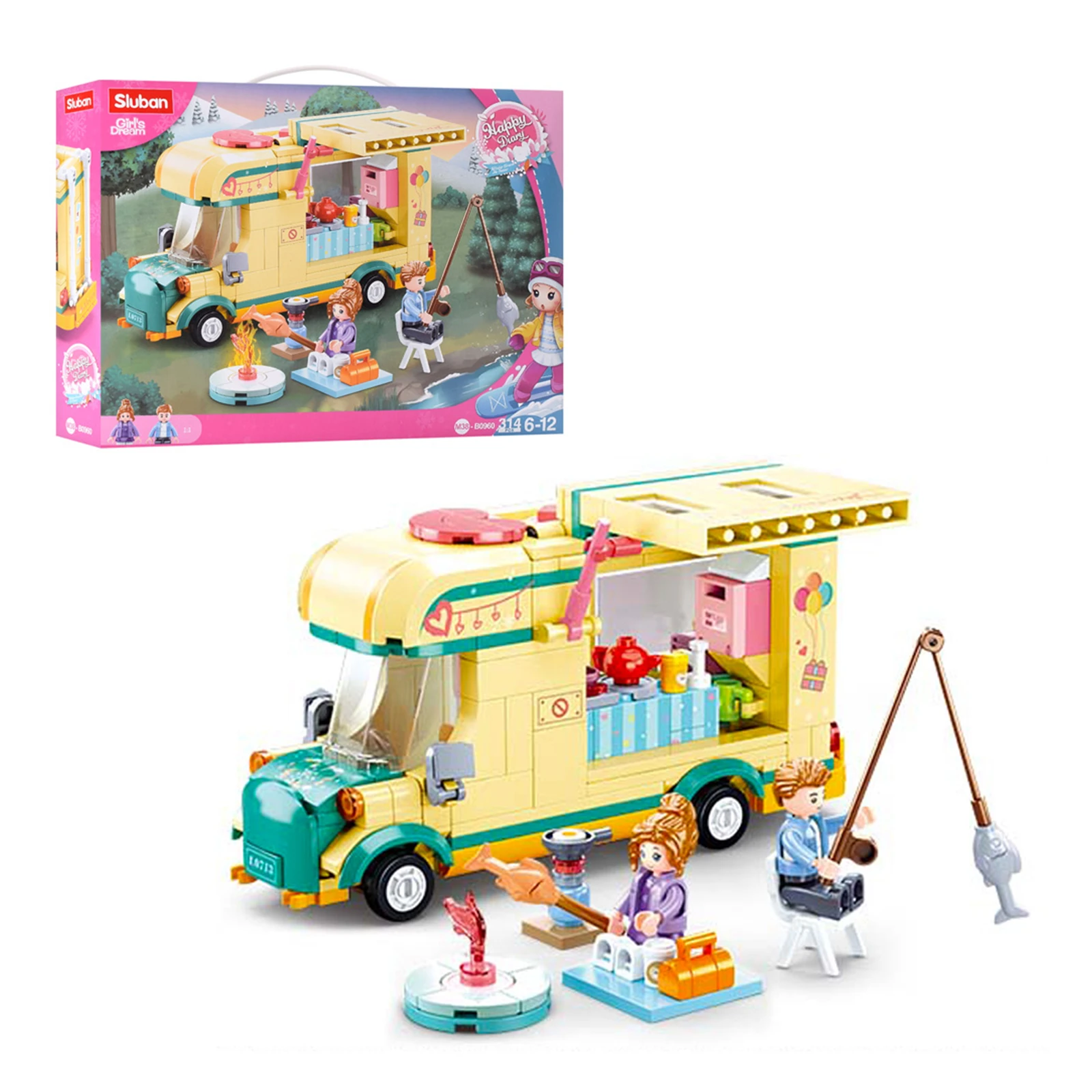 Конструктор Sluban Girl`s Dream Happy Diary Кемпинг 314дет. M38-B0960