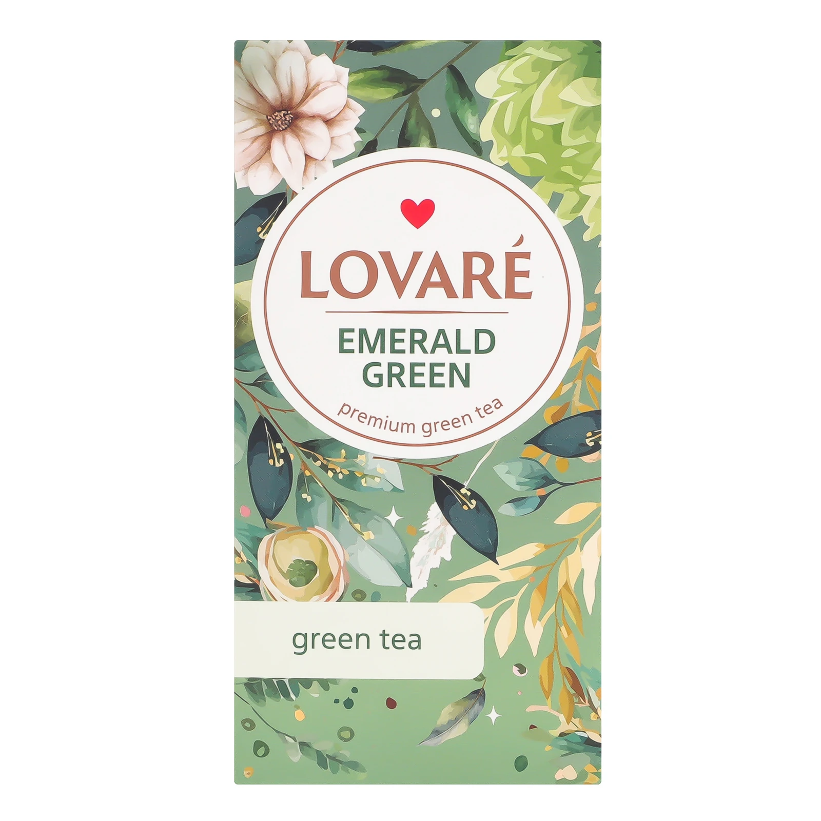 Бленд чаю Lovare Emerald green зеленого та улуна байхового дрібного 24*1.5г/уп Фото №:1