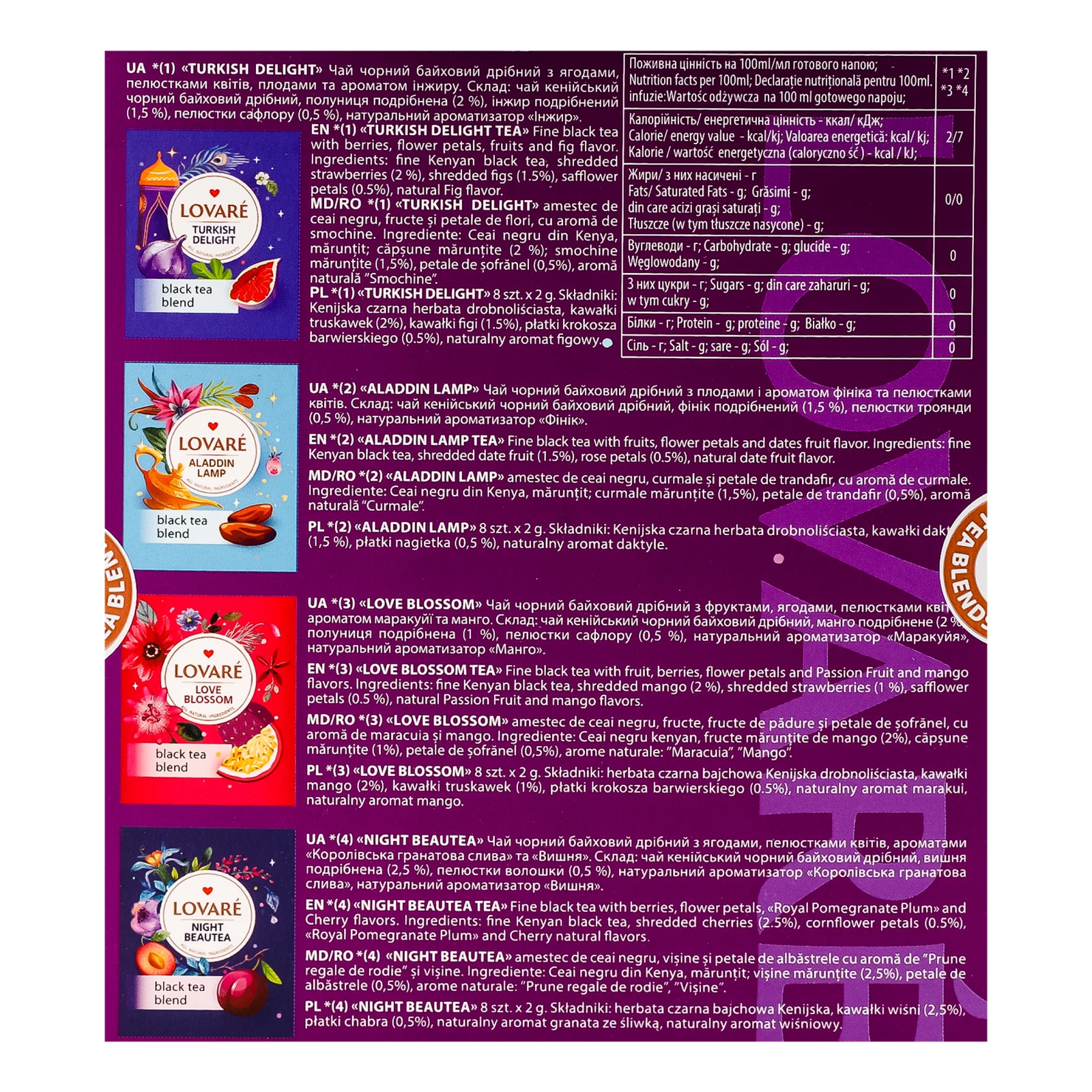 Чай Lovare Oriental Assorted чорний 32х2г Фото №:3