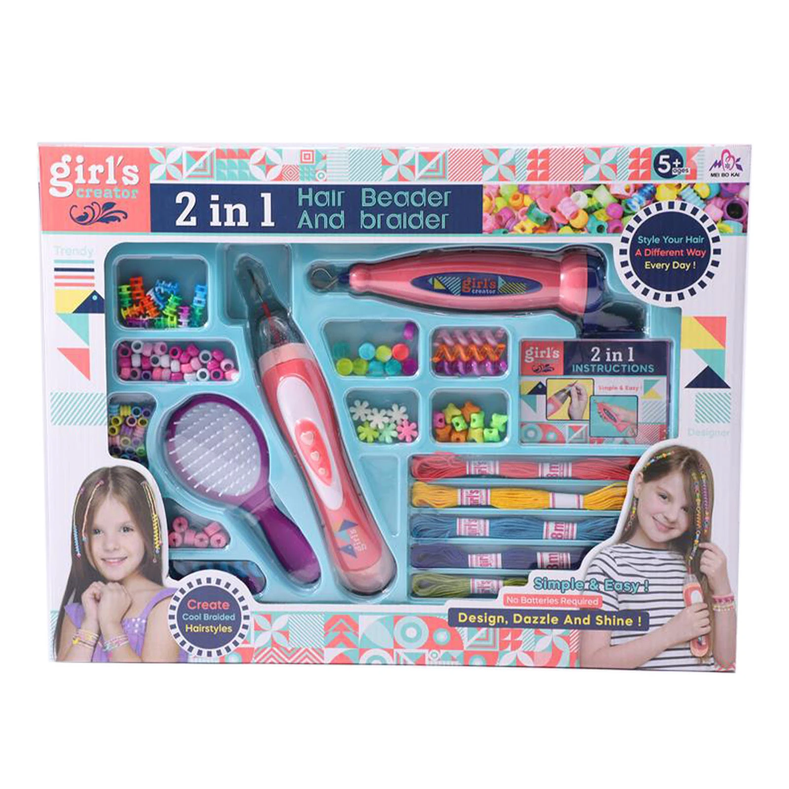 Набір ігровий Girl's creator для прикрашання зачісок та створення браслетів 2в1 73360 Фото №:1