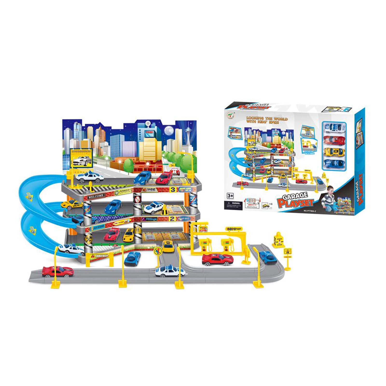 Набір ігровий Guang Wei Playset Garage паркінг з 4 машинками фото 2