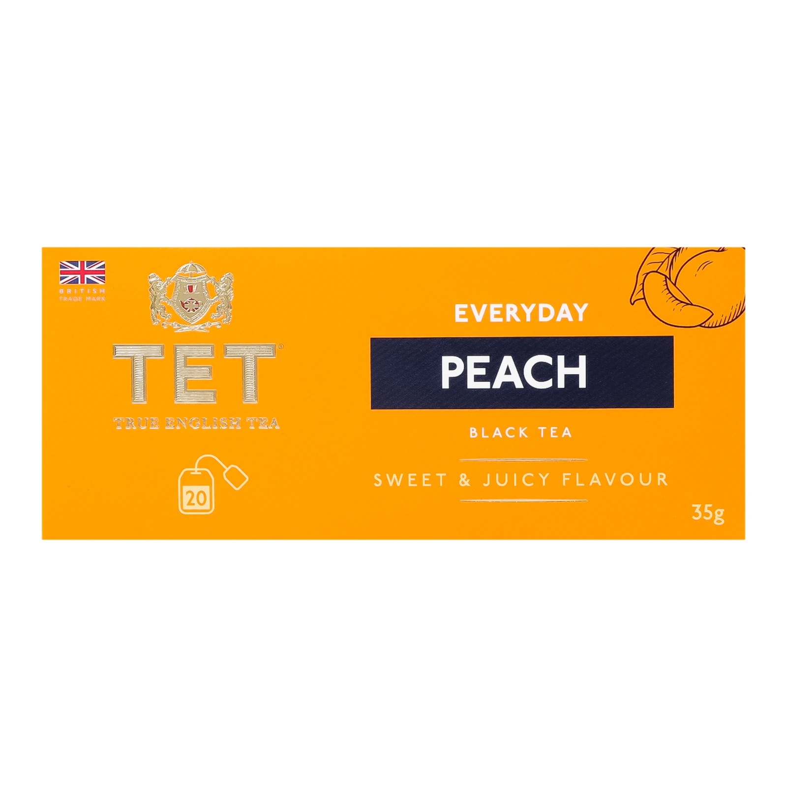 Чай TET Everyday Peach чорний байховий дрібний з ароматом персика 20*1.75г Фото навігації №:1