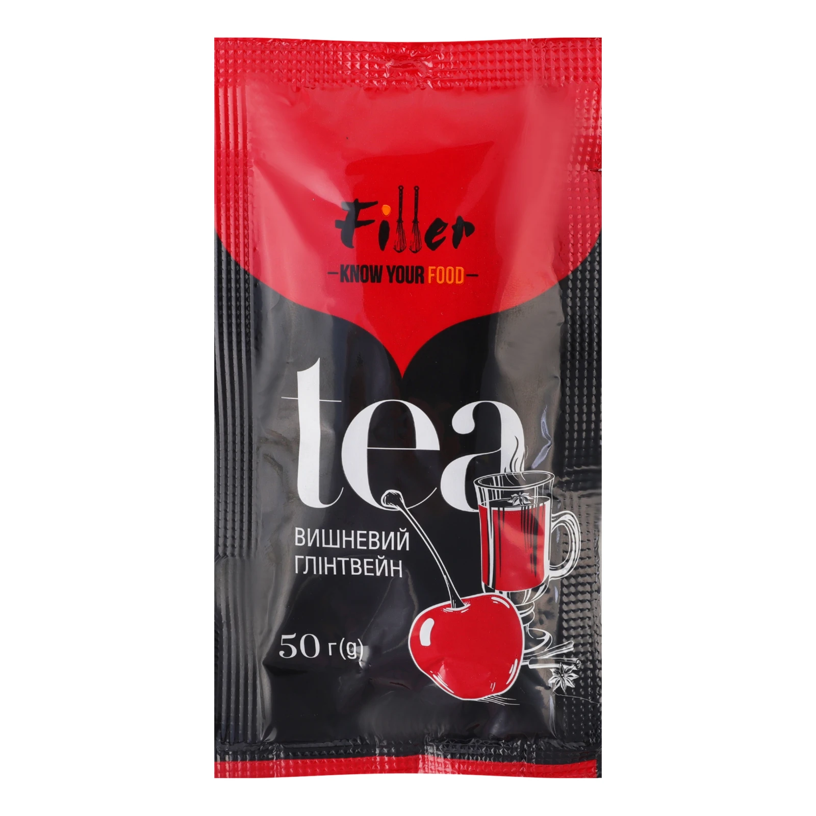 Концентрат для напою Filler пастеризований Чай Вишневий глінтвейн 50г Фото №:1