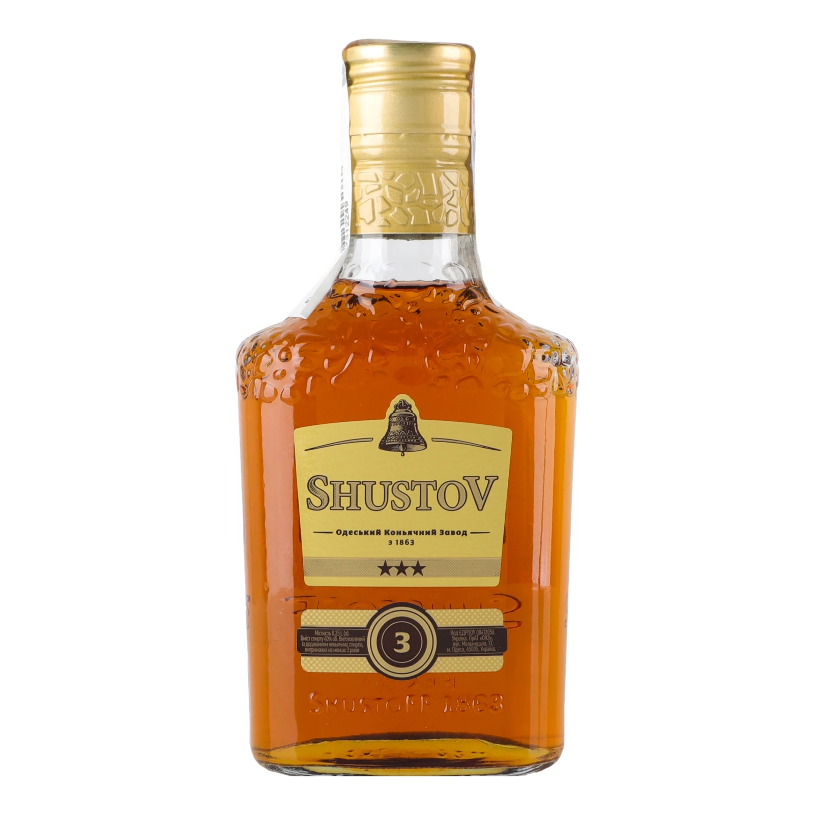 Напій спиртний ShustoV Золота колекція 3 зірки 40% 0.25л Фото №:1