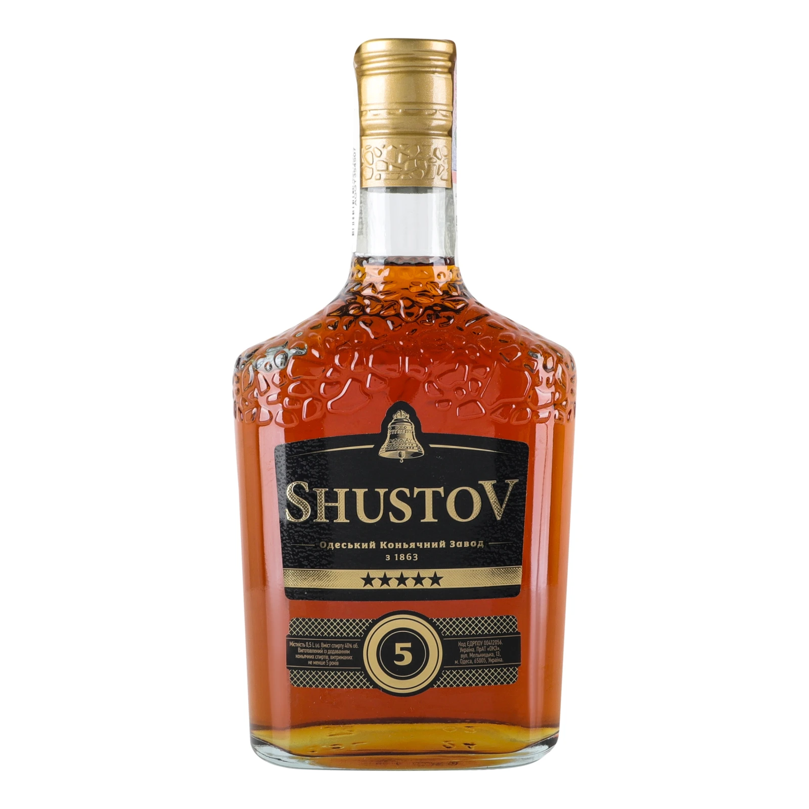 Напій спиртний ShustoV Велична колекція 5 зірок 40% 0.5л