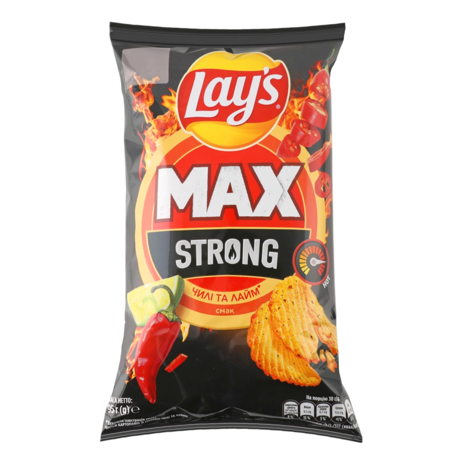 Чипси Lay's Max Strong картопляні зі смаком Чилі та лайм 95г Фото №:1