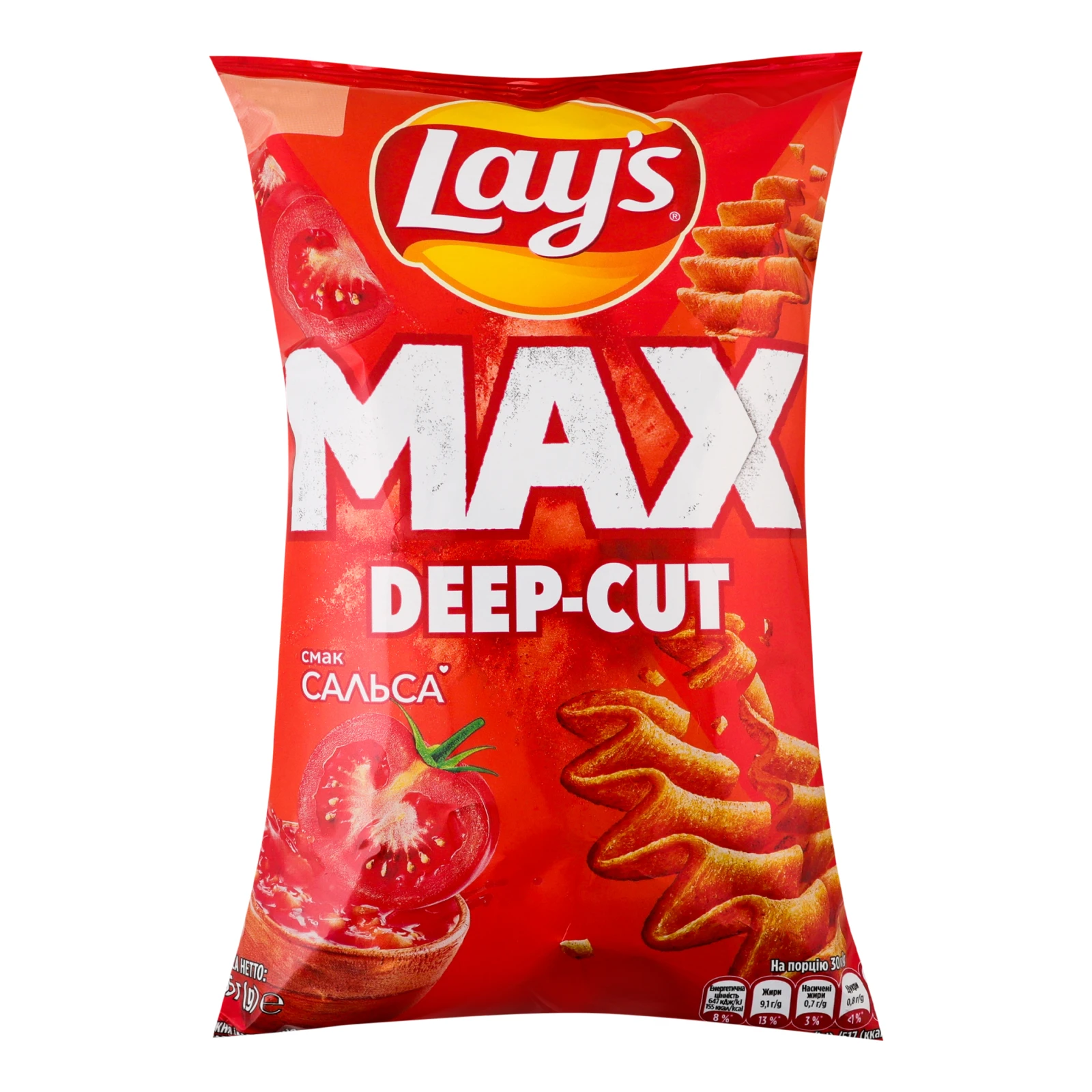 Чипси Lay's Max Deep-cut Сальса картопляні 95г Фото №:1