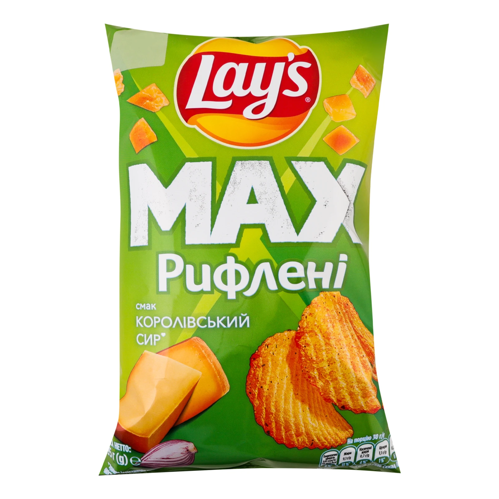 Чипси Lay's Max Рифлені Королівський сир картопляні 95г Фото №:1