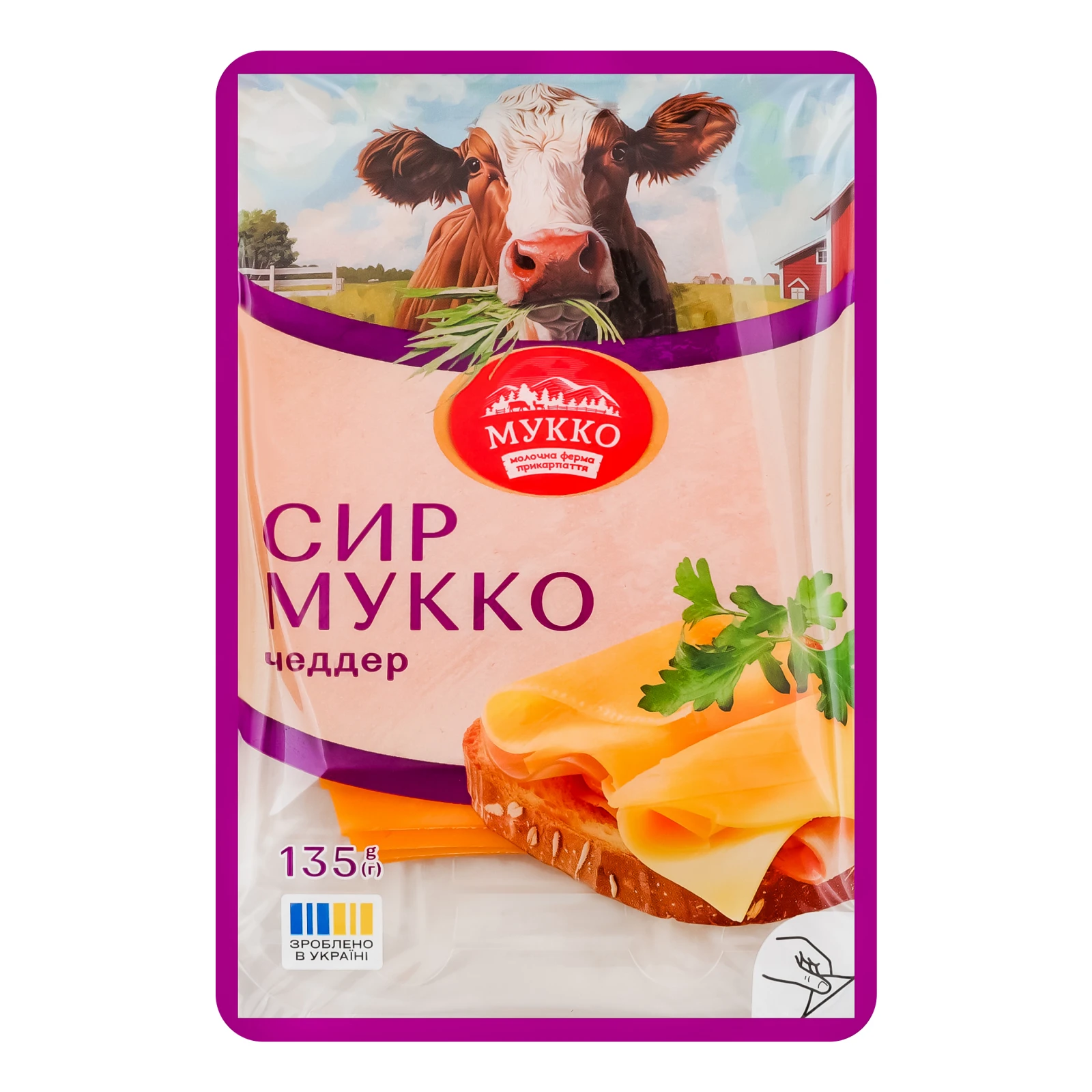 Сир Мукко Чеддер 37% 135г Фото №:1