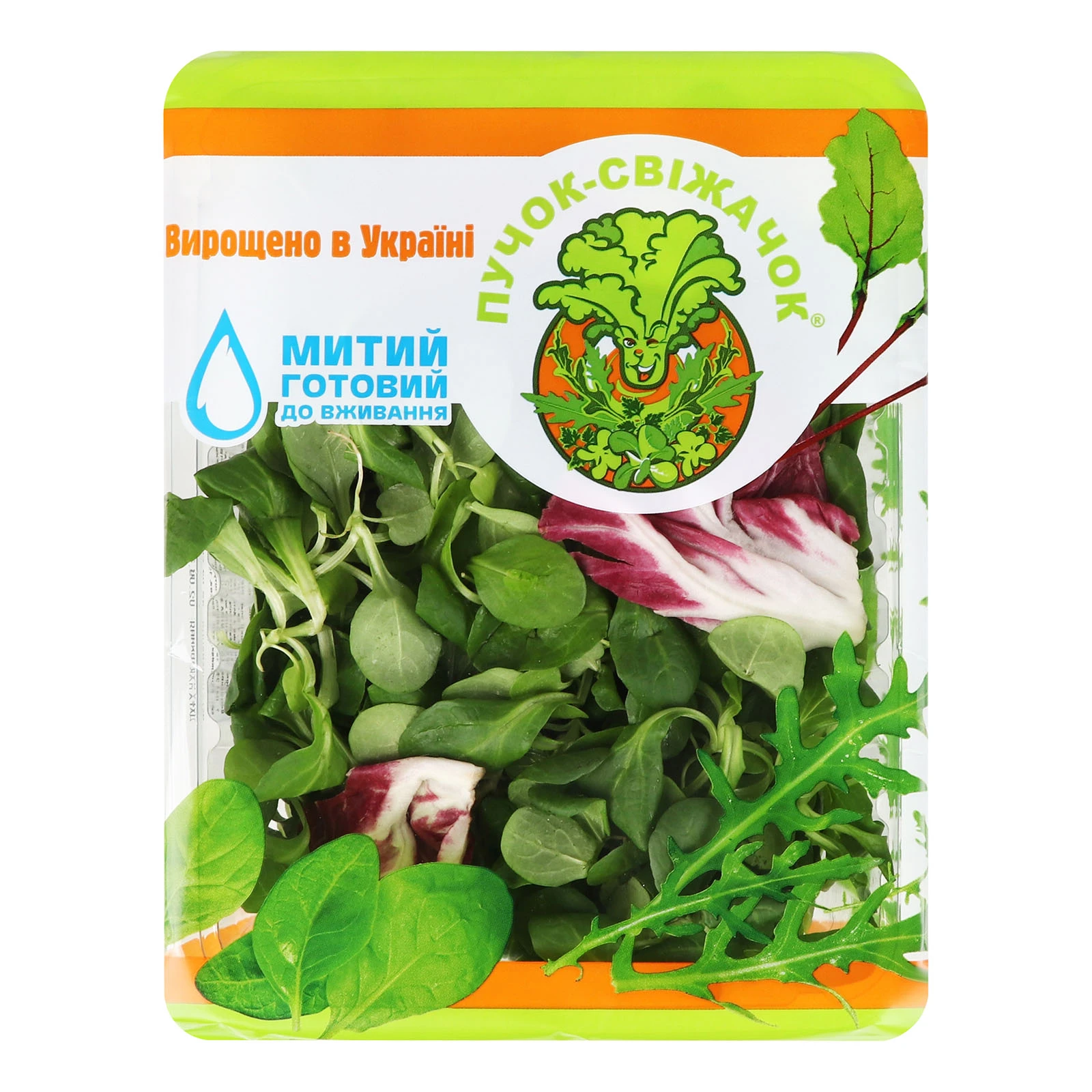 Салат Пучок-Свіжачок рукола-маш-радичіо 75г Фото №:1