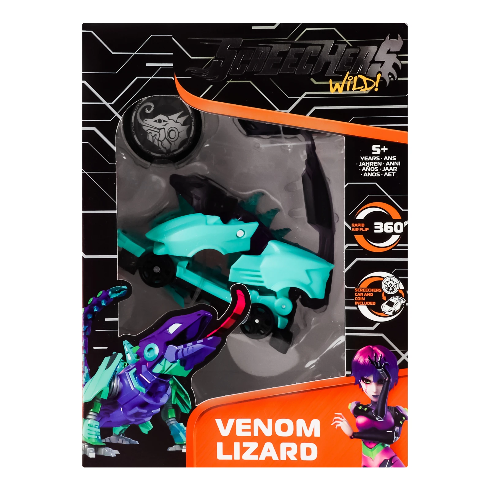 Машинка-трансформер Screechers Wild Venom Lizard S4 L1 №EU685104 для дітей від 5-ти років 1шт Фото №:1