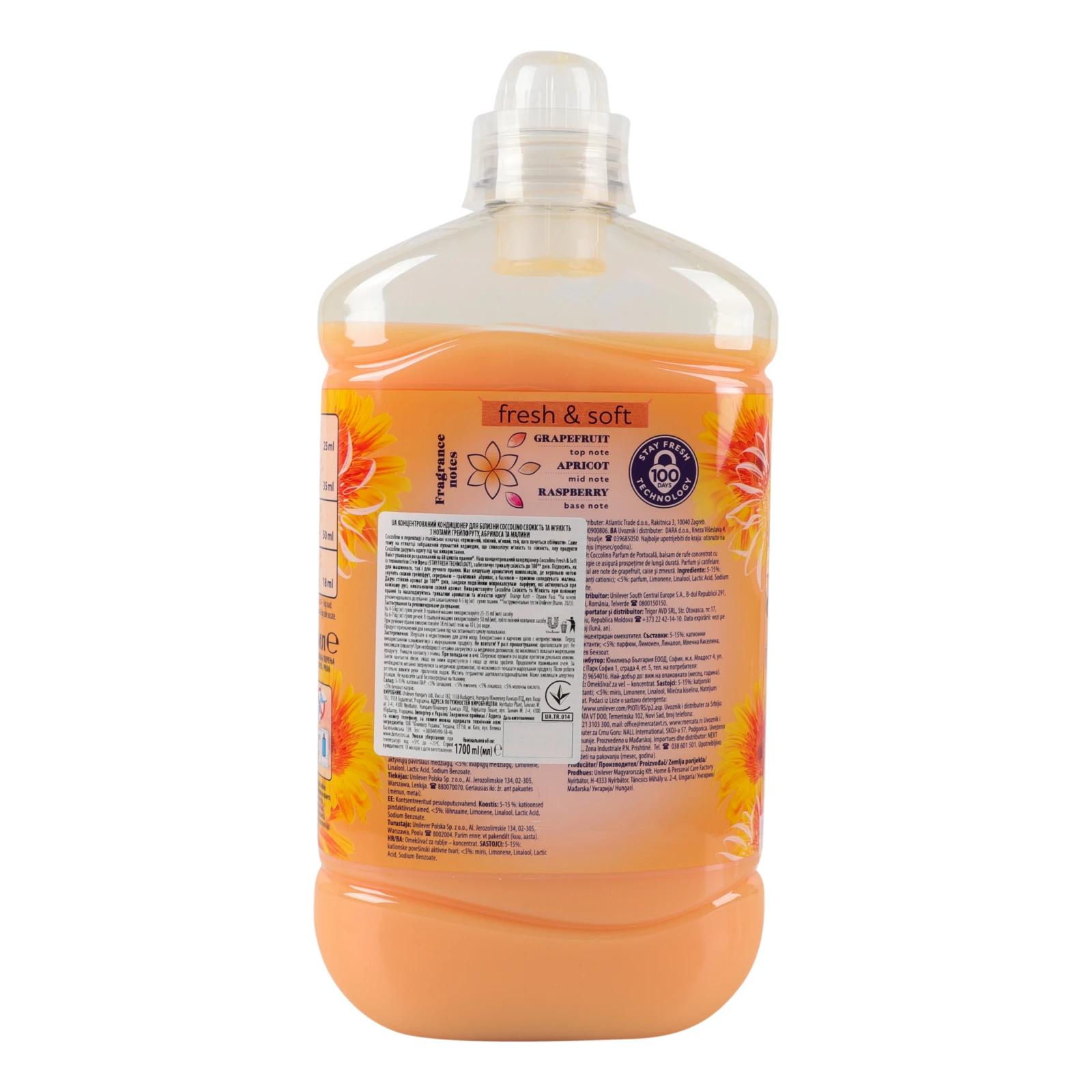 Кондиціонер для білизни Coccolino концентрований Fresh&Soft Orange rush 1.7л Фото №:2