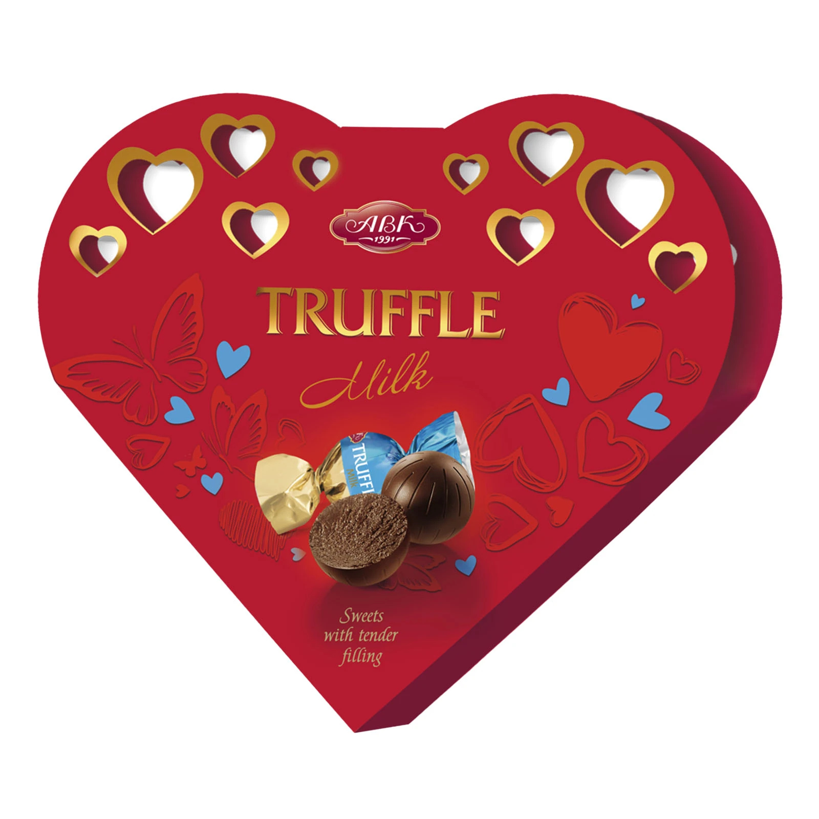 Цукерки АВК Truffle Серце молочний 100г Фото №:1