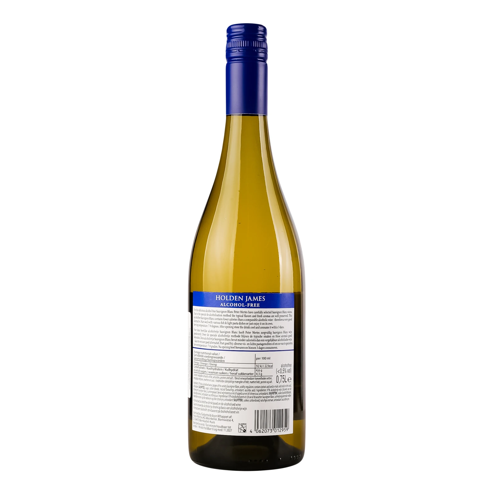 Напій Holden James Alcohol-free Sauvignon Blanc на основі вина безалкогольний білий напівсолодкий 0% 0.75л Фото №:2