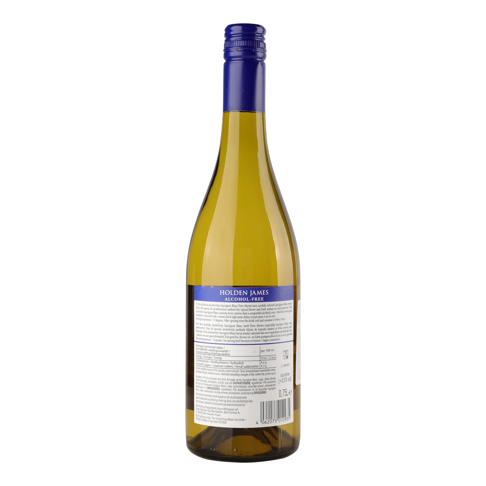 Напій Holden James Alcohol-free Sauvignon Blanc на основі вина безалкогольний білий напівсолодкий 0% 0.75л Фото №:2