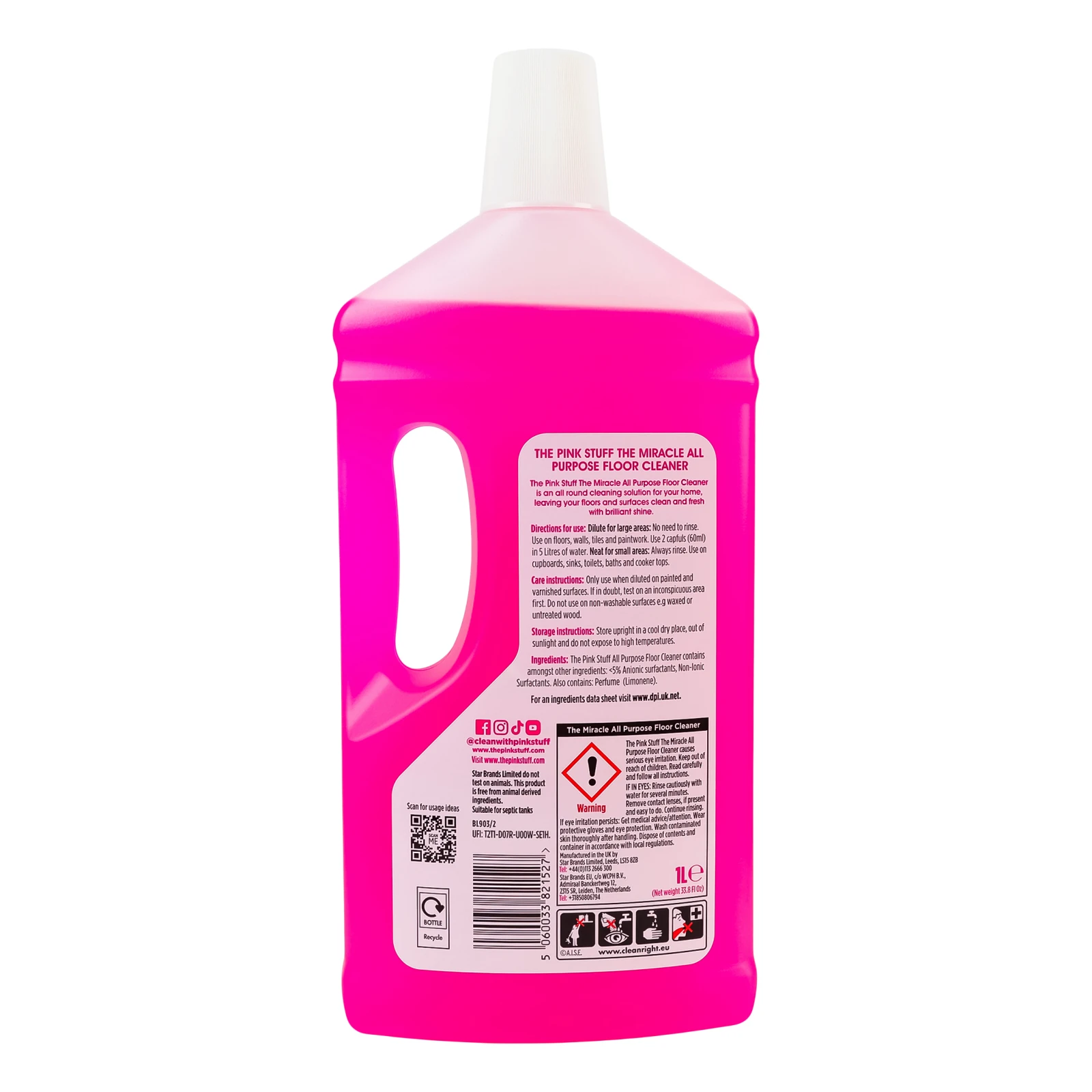 Засіб для миття The Pink Stuff для підлоги універсальний 1л Фото №:2