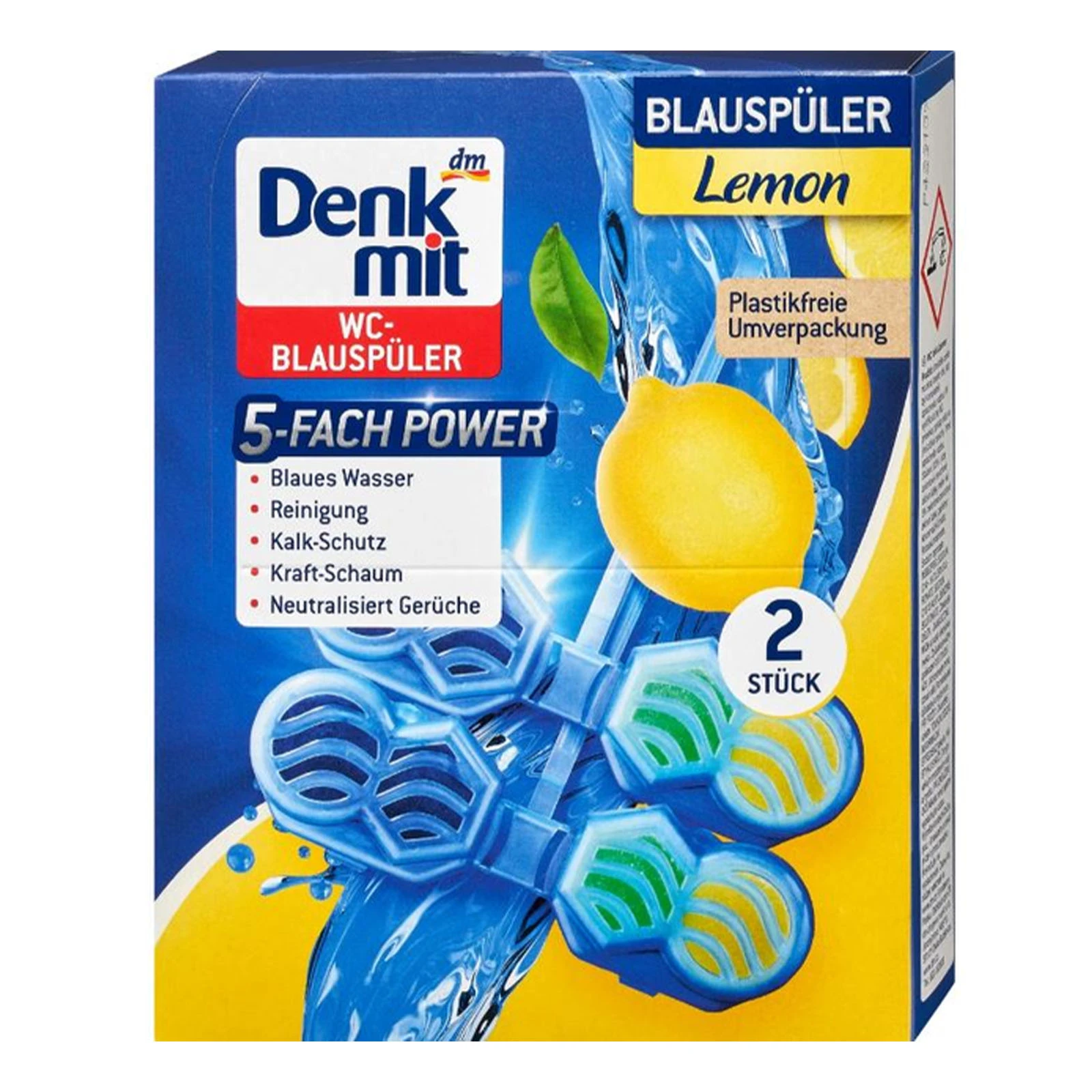 Засіб DenkMit 2шт блок для унітазу Lemon Фото навігації №:1