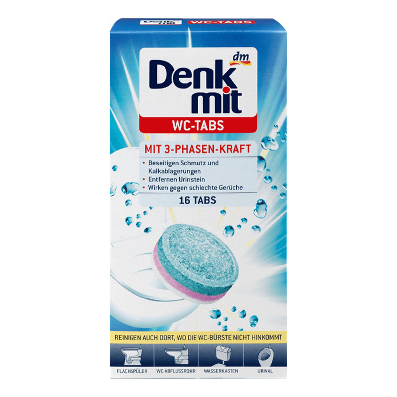 Засіб DenkMit 16шт таблетки для унітазу Фото №:1