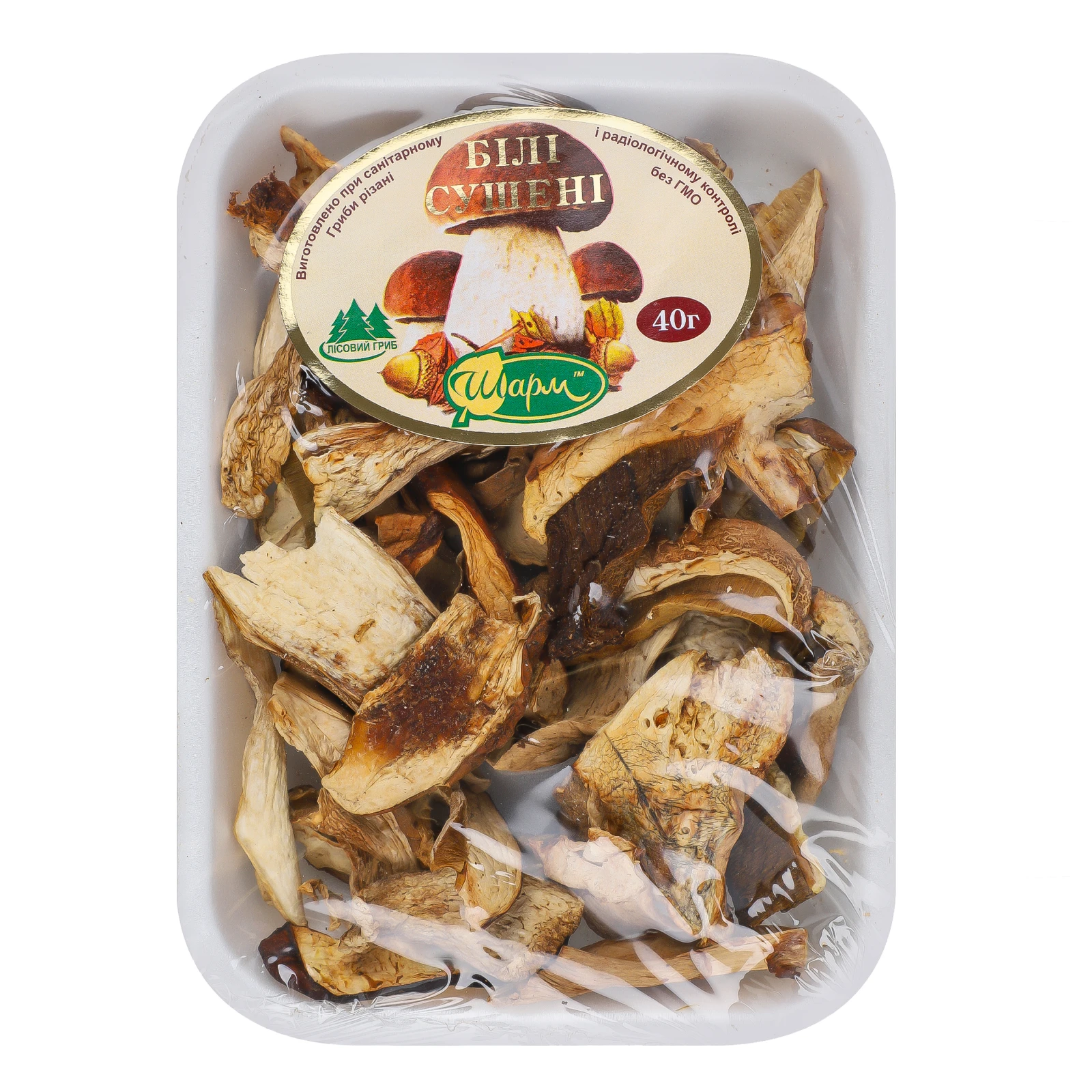 Гриби Шарм 40г білі сушені різані Фото №:1