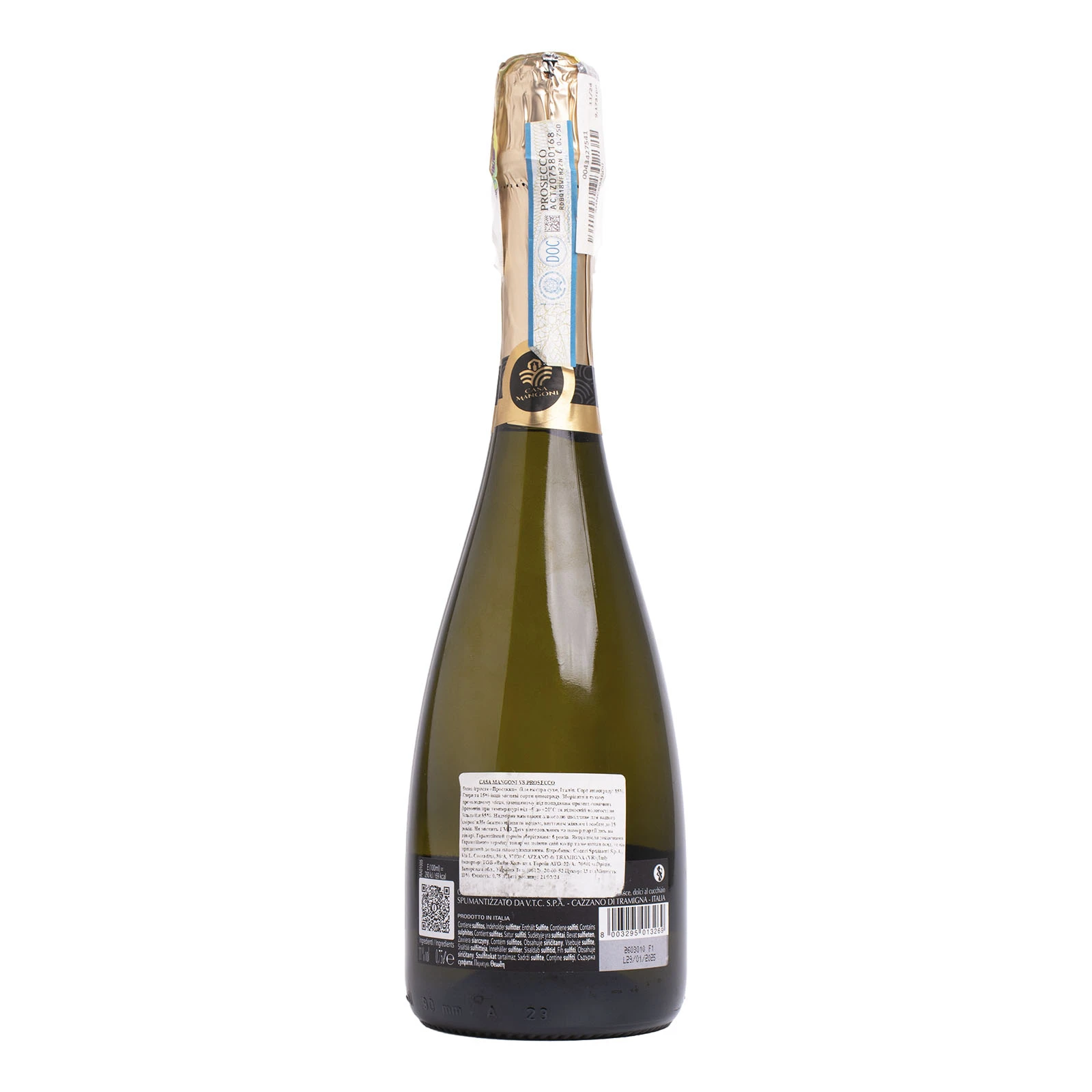 Вино ігристе Casa Mangoni 0,75л 11% Prosecco DOC бiле екстра сухе фото 2