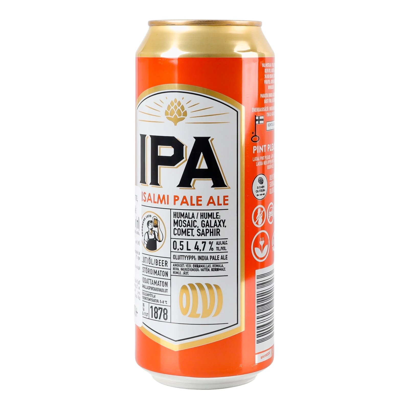 Пиво Olvi IPA світле нефільтроване непастеризоване 4.7% 0.5л Фото №:2