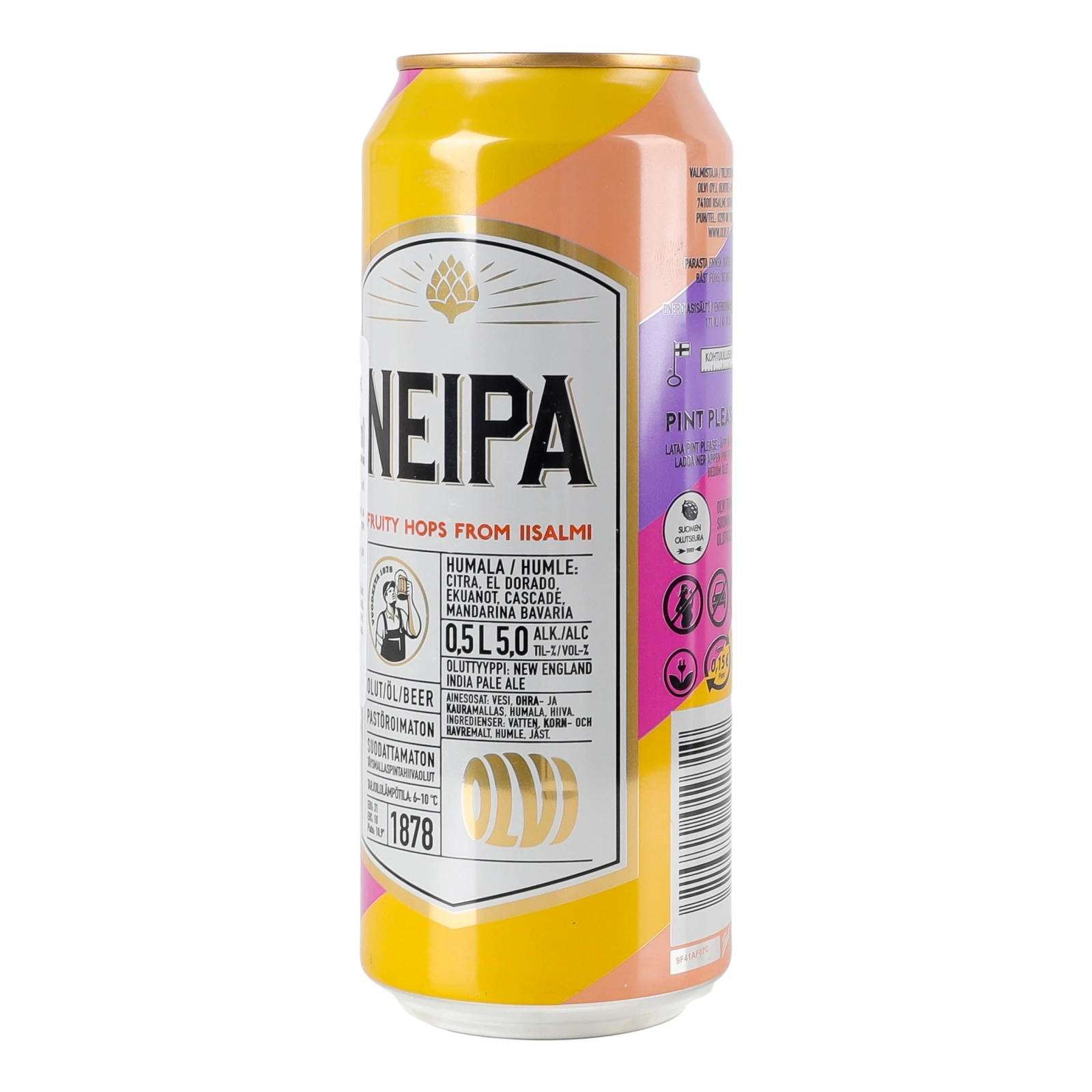 Пиво Olvi Neipa світле нефільтроване непастеризоване 5% 0.5л Фото №:2