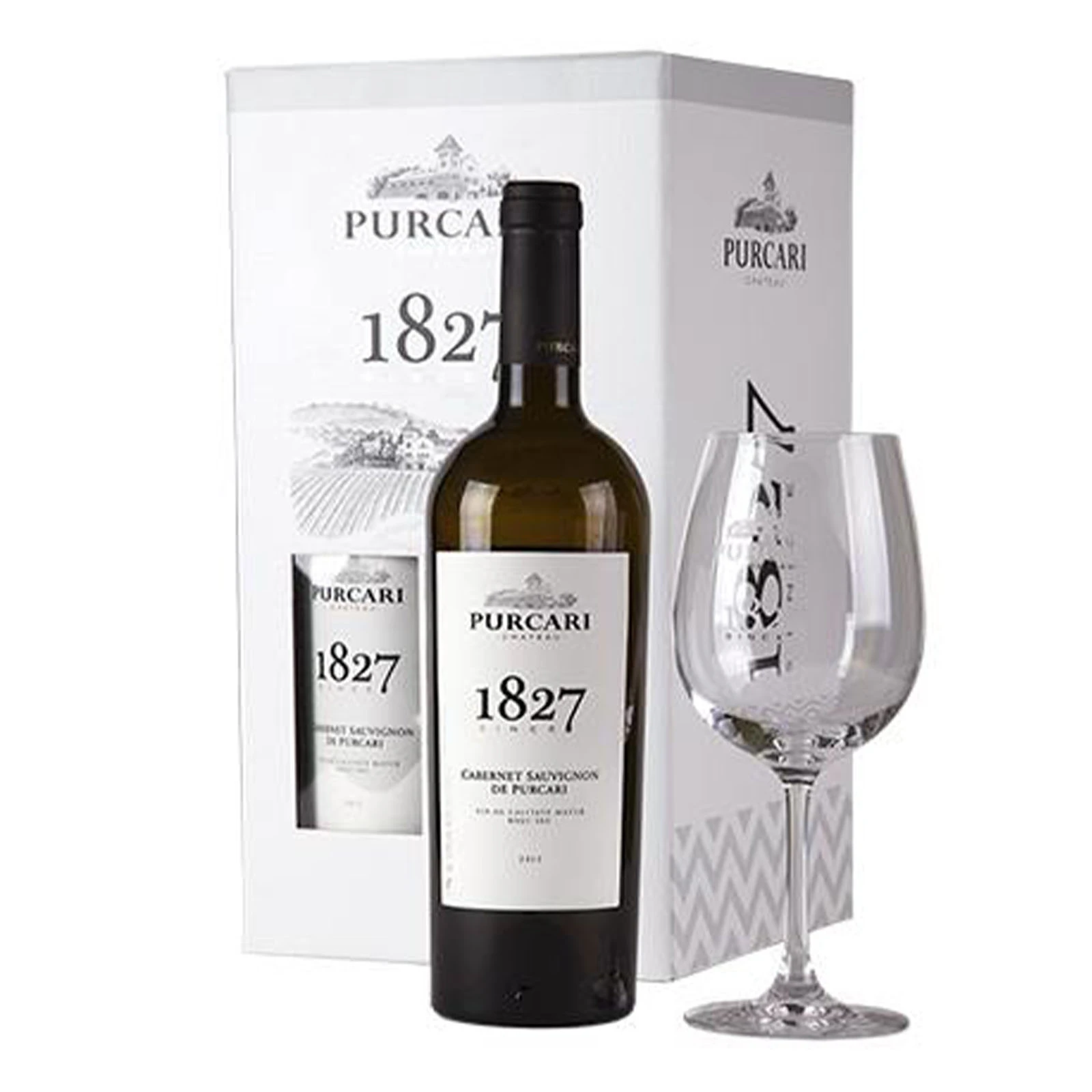 Набір Purcari вино Cabernet Sauvignon червоне сухе 14% 0.75л + келих Фото №:1