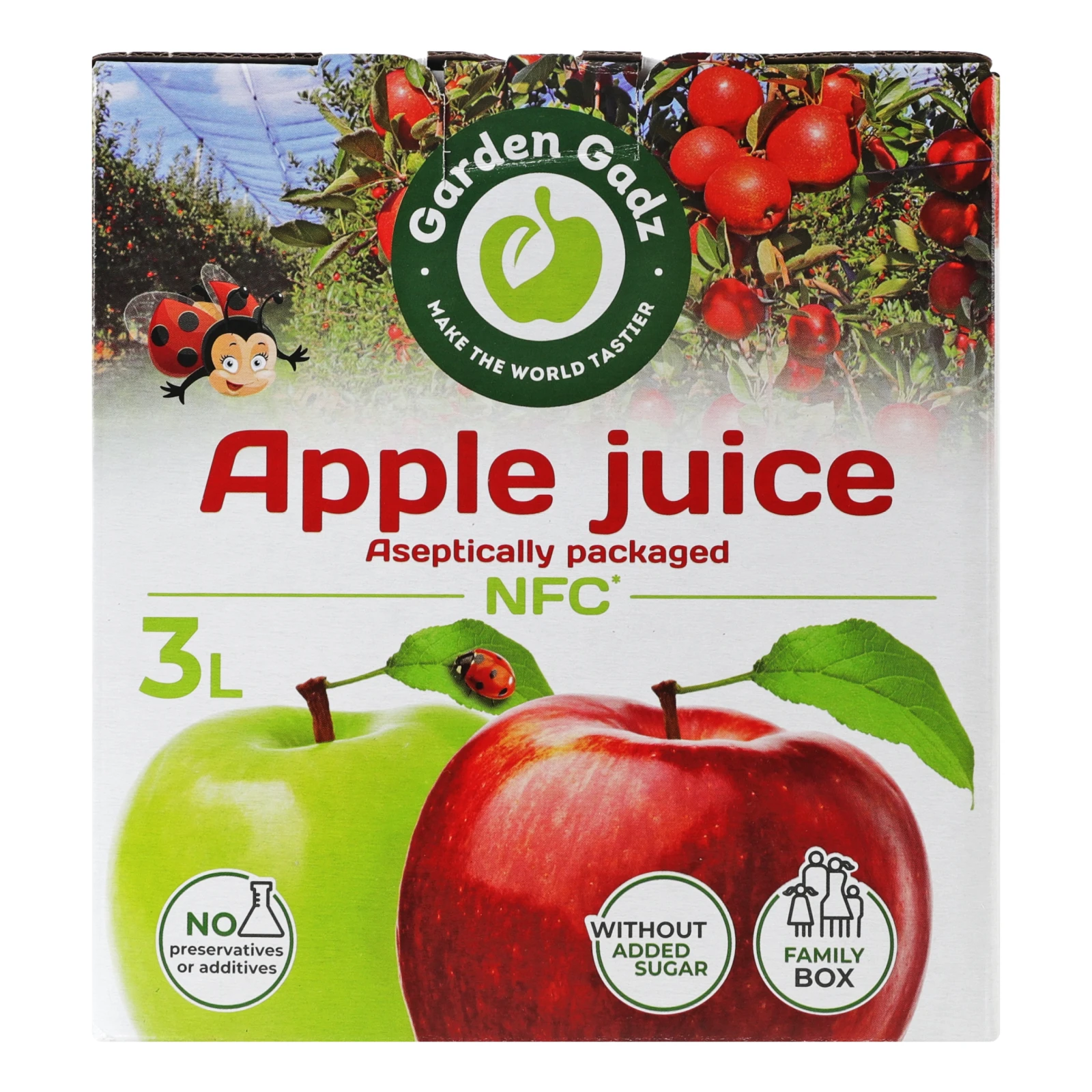 Сік Garden Gadz прямого віджиму стерилізований яблучний 3л Фото №:2