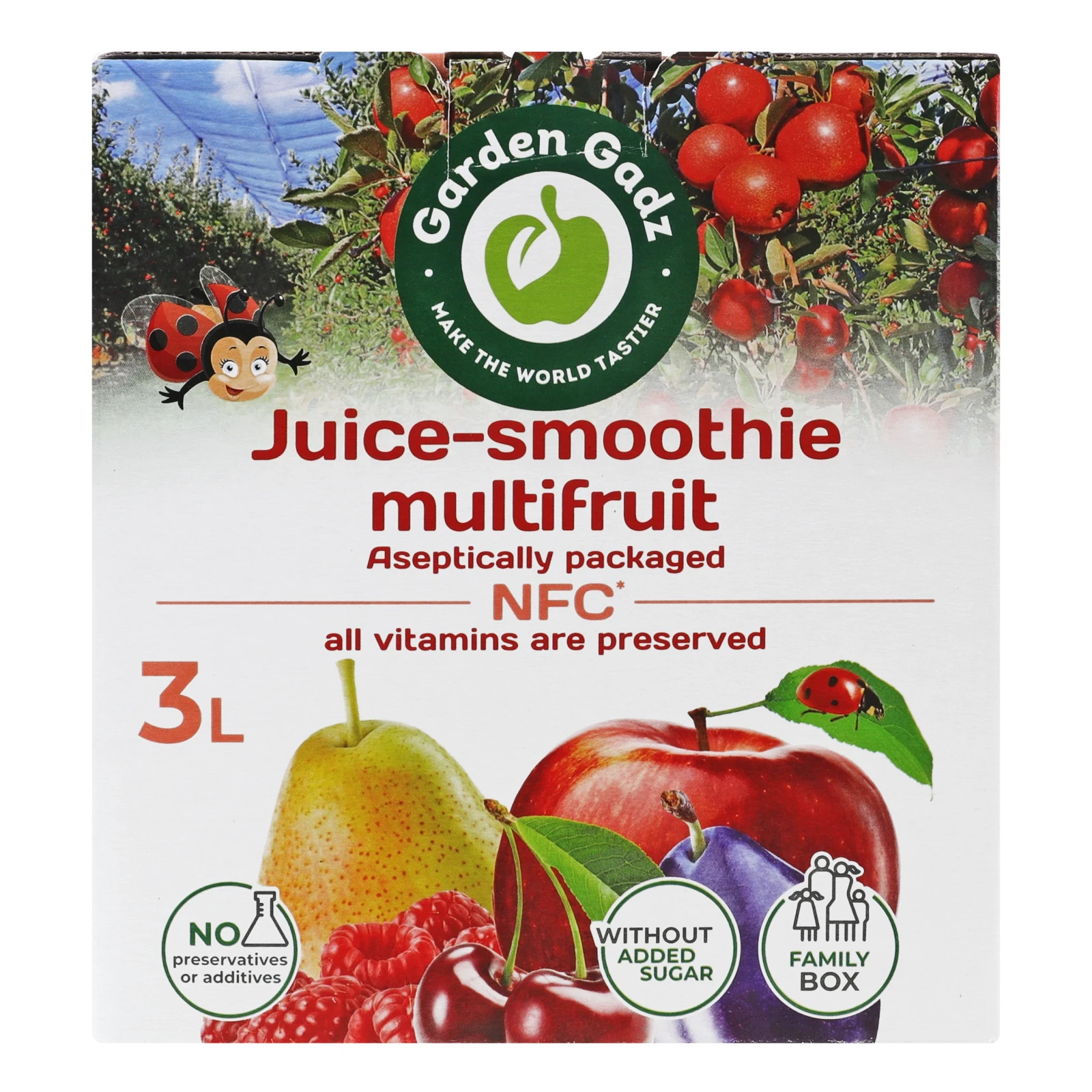 Сік-смузі Garden Gadz прямого віджиму з м'якоттю стерилізований мультифруктовий 3л Фото №:2